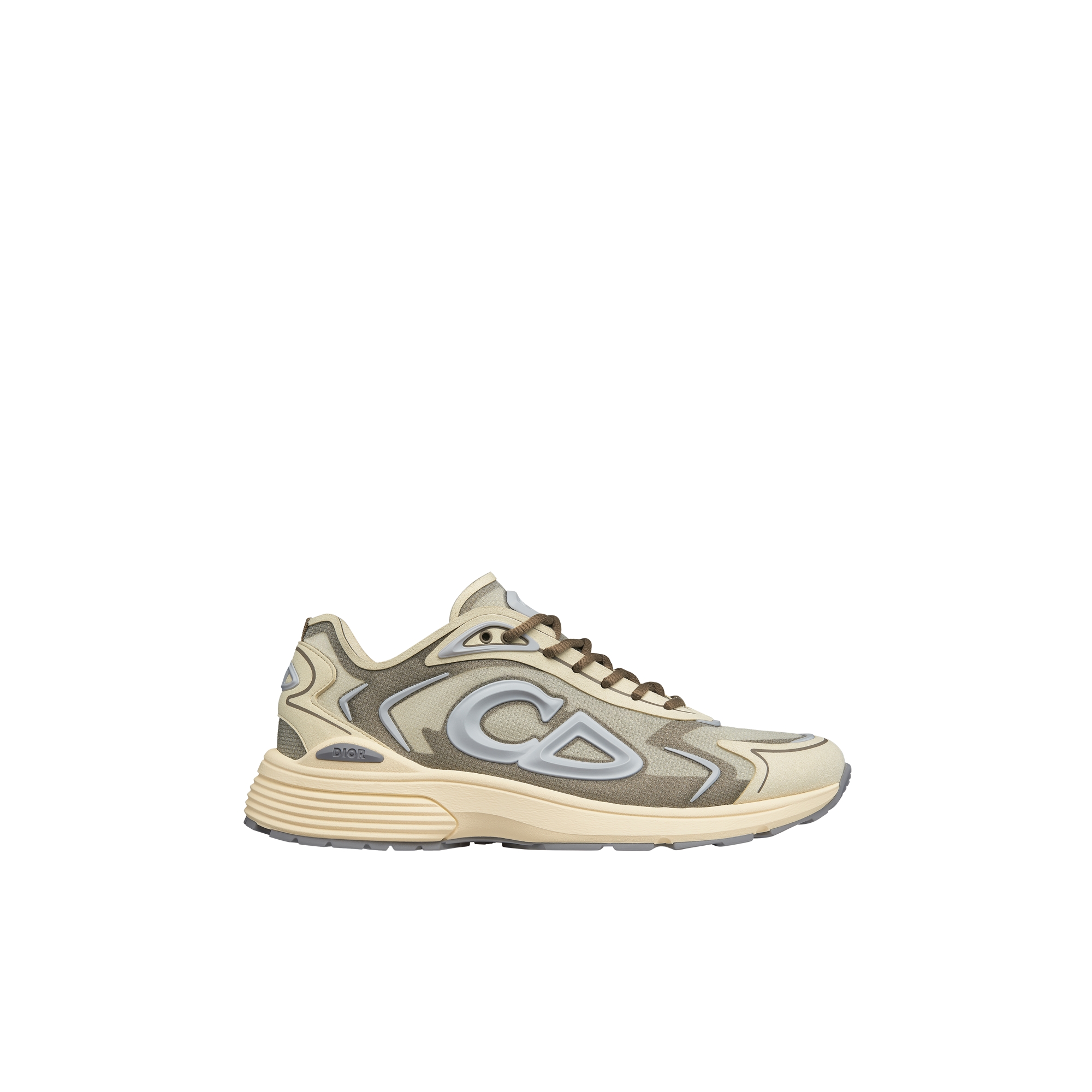  Beige Semi-Transparent N3O Nylon, Beige and Brown Technical Fabric and Gray Rubber