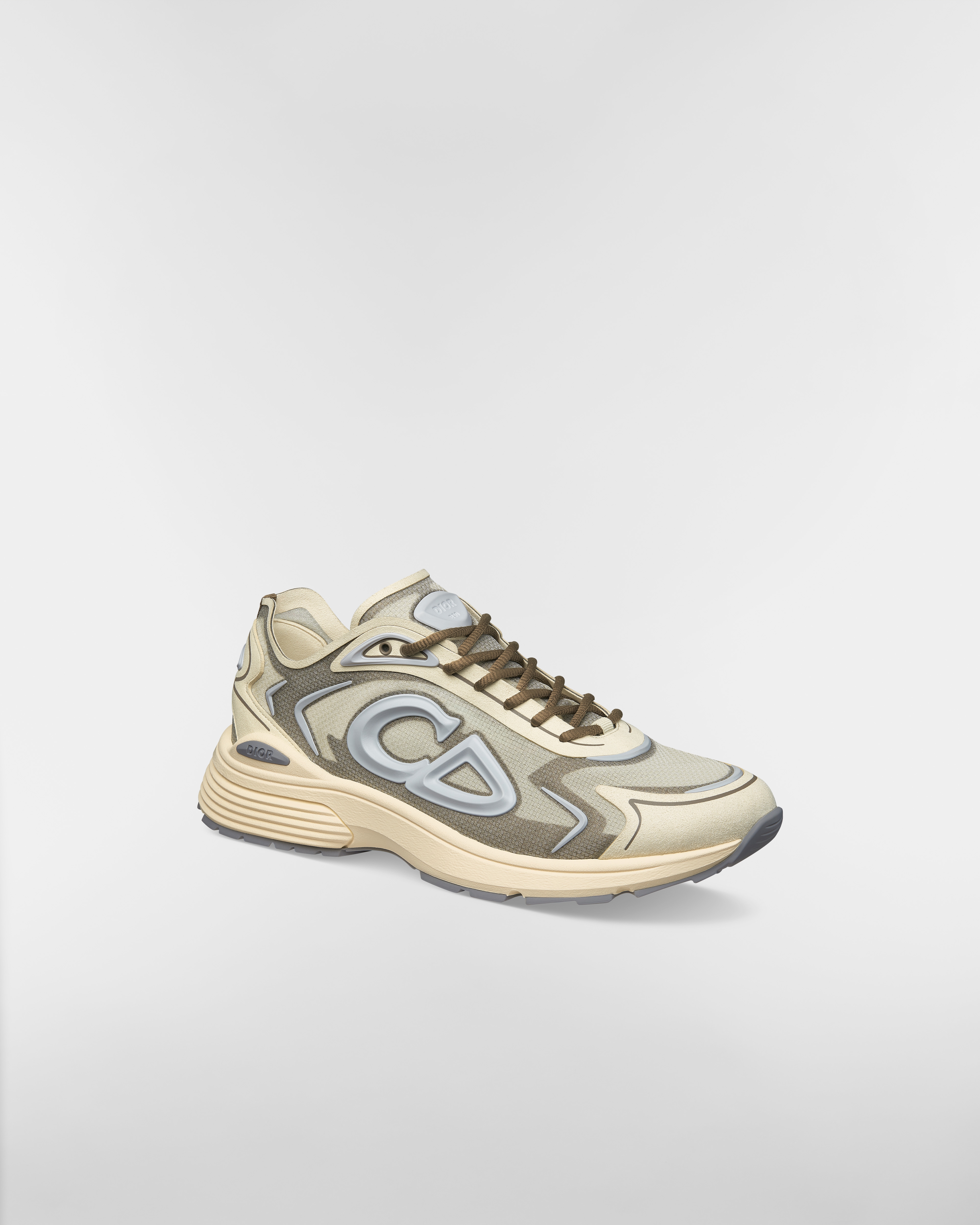 Sneaker B30 Countdown Tech N3O nylon semi-transparent beige, tissu technique beige et marron et gomme grise E03