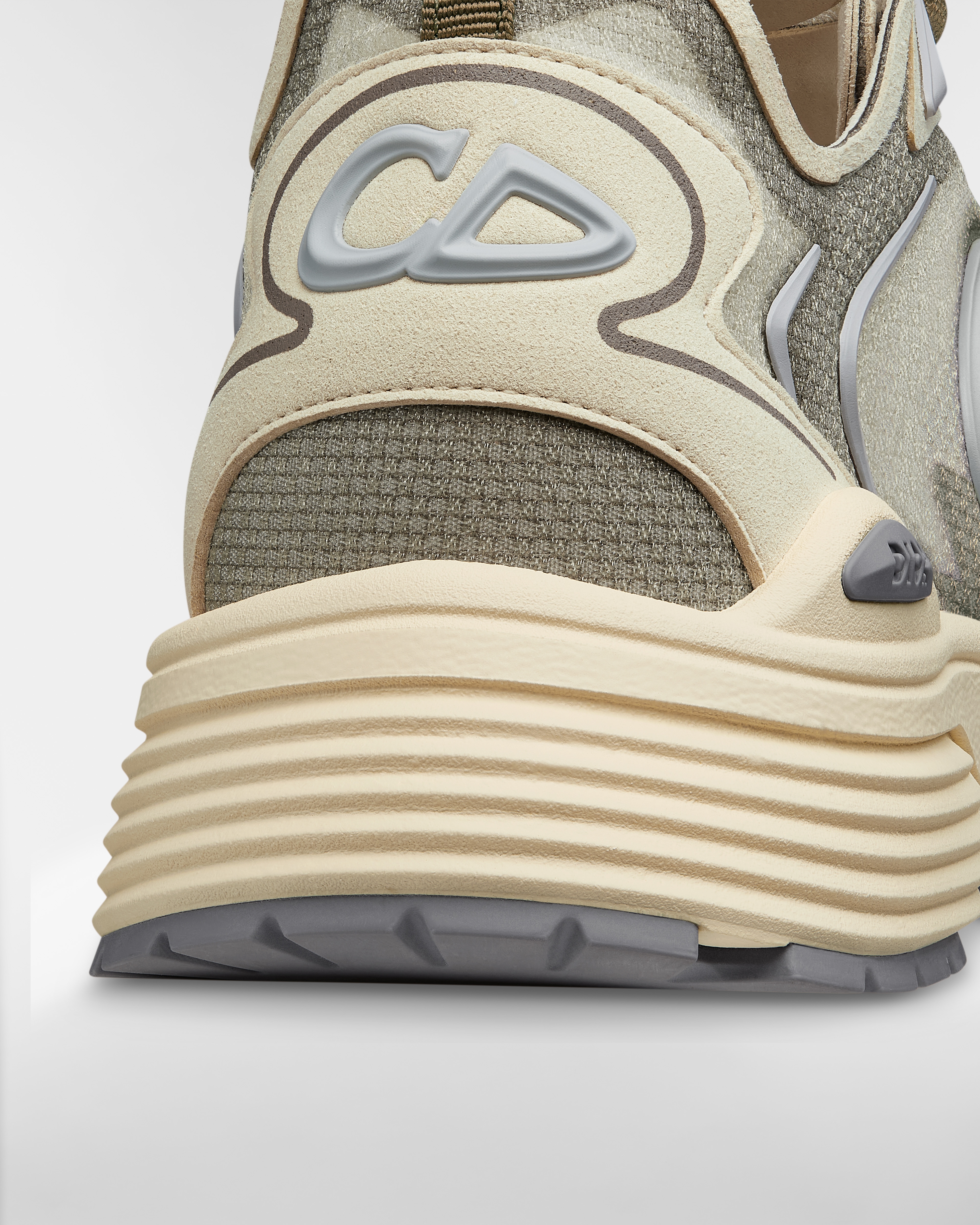 B30 Countdown Tech Sneaker Beige Semi-Transparent N3O Nylon, Beige and Brown Technical Fabric and Gray Rubber E09