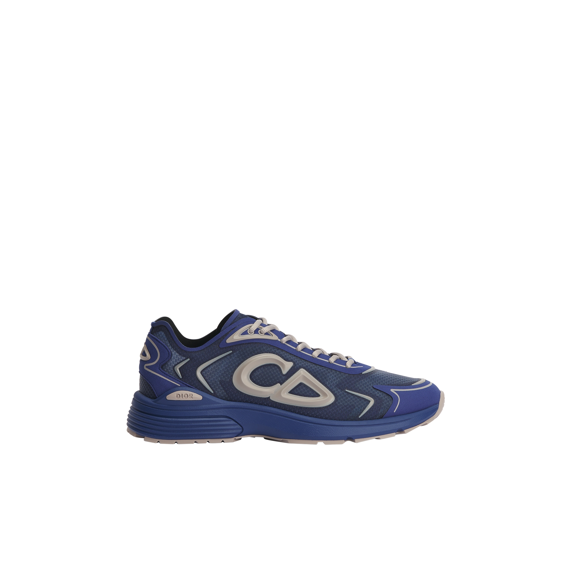  Marineblauw semi-transparant N3O nylon, marineblauwe technische stof en grijs rubber