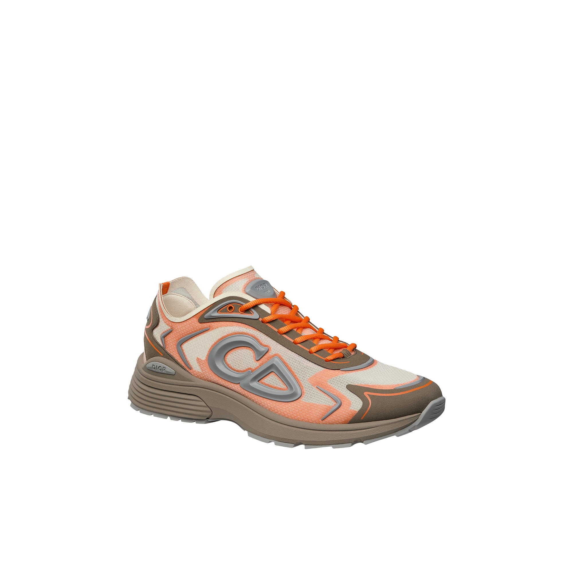 B30 Countdown Tech Sneaker Beige Semi-Transparent N3O Nylon, Brown and Orange Technical Fabric and Gray Rubber E03