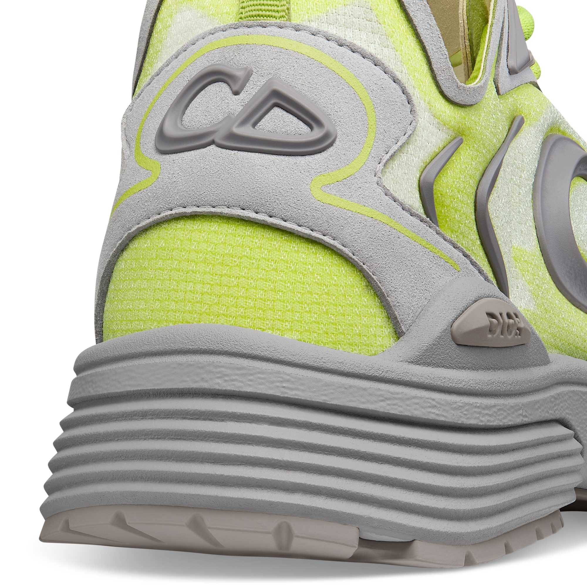 B30 Countdown Tech Sneaker White Semi-Transparent N3O Nylon, Gray and Green Technical Fabric and Gray Rubber E09