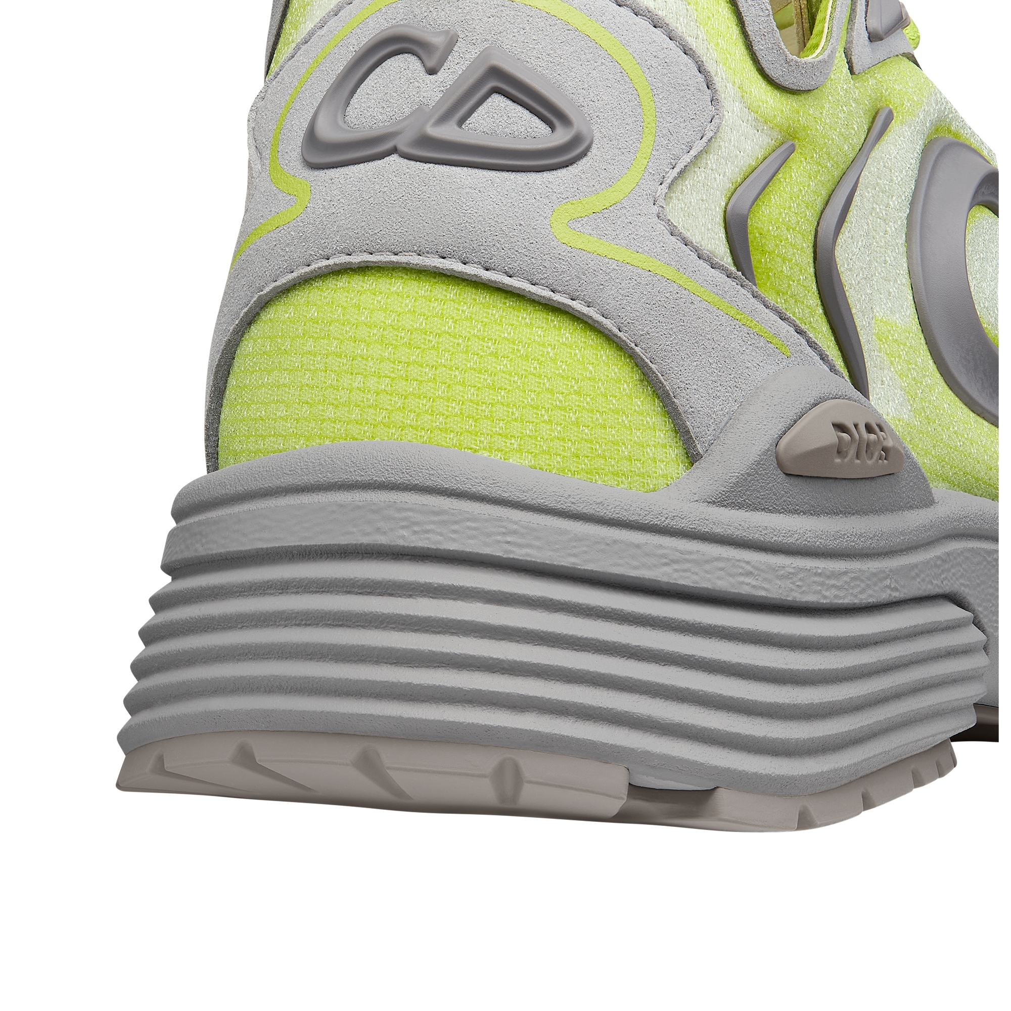 B30 Countdown Tech Sneaker White Semi-Transparent N3O Nylon, Gray and Green Technical Fabric and Gray Rubber E09