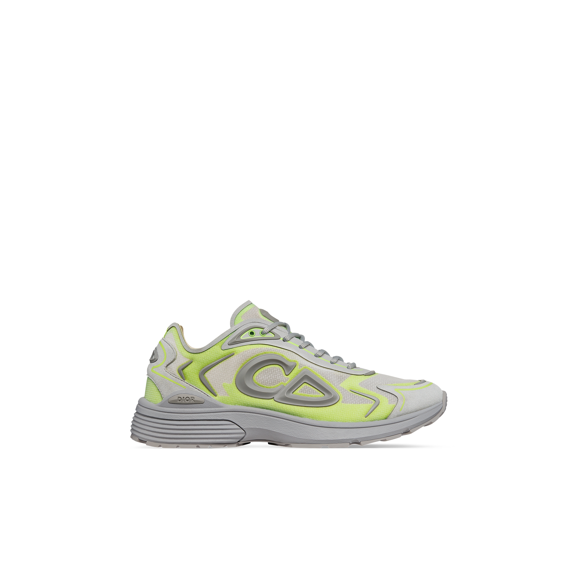 B30 Countdown Tech Sneaker White Semi-Transparent N3O Nylon, Gray and Green Technical Fabric and Gray Rubber E10