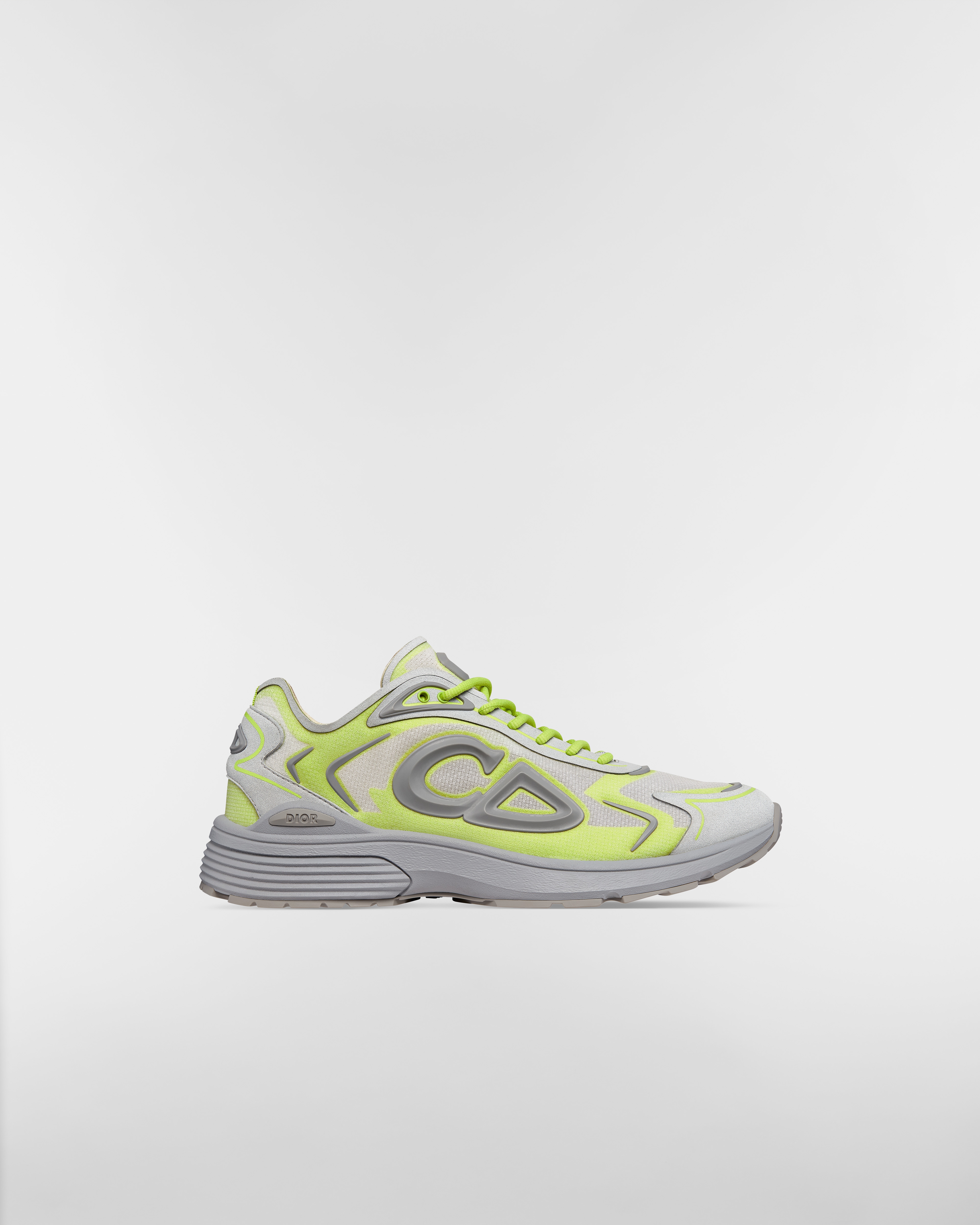 Sneaker B30 Countdown Tech N3O nylon semi-transparent blanc, tissu technique gris et vert et gomme grise E02