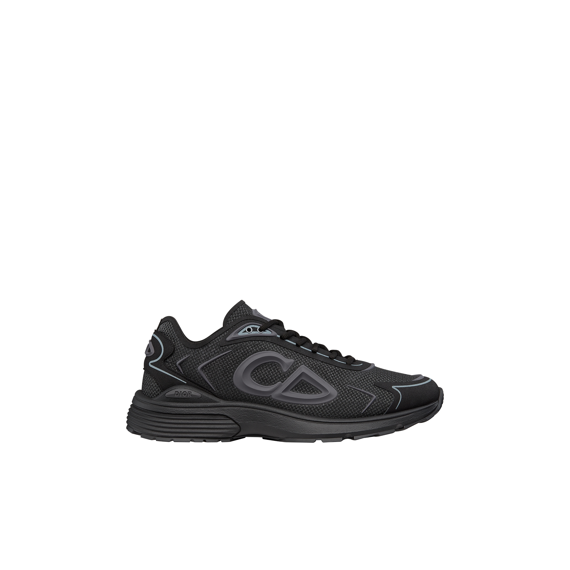 B30 Countdown Tech Sneaker Black Semi-Transparent N3O Nylon, Black Technical Fabric and Gray Rubber E02