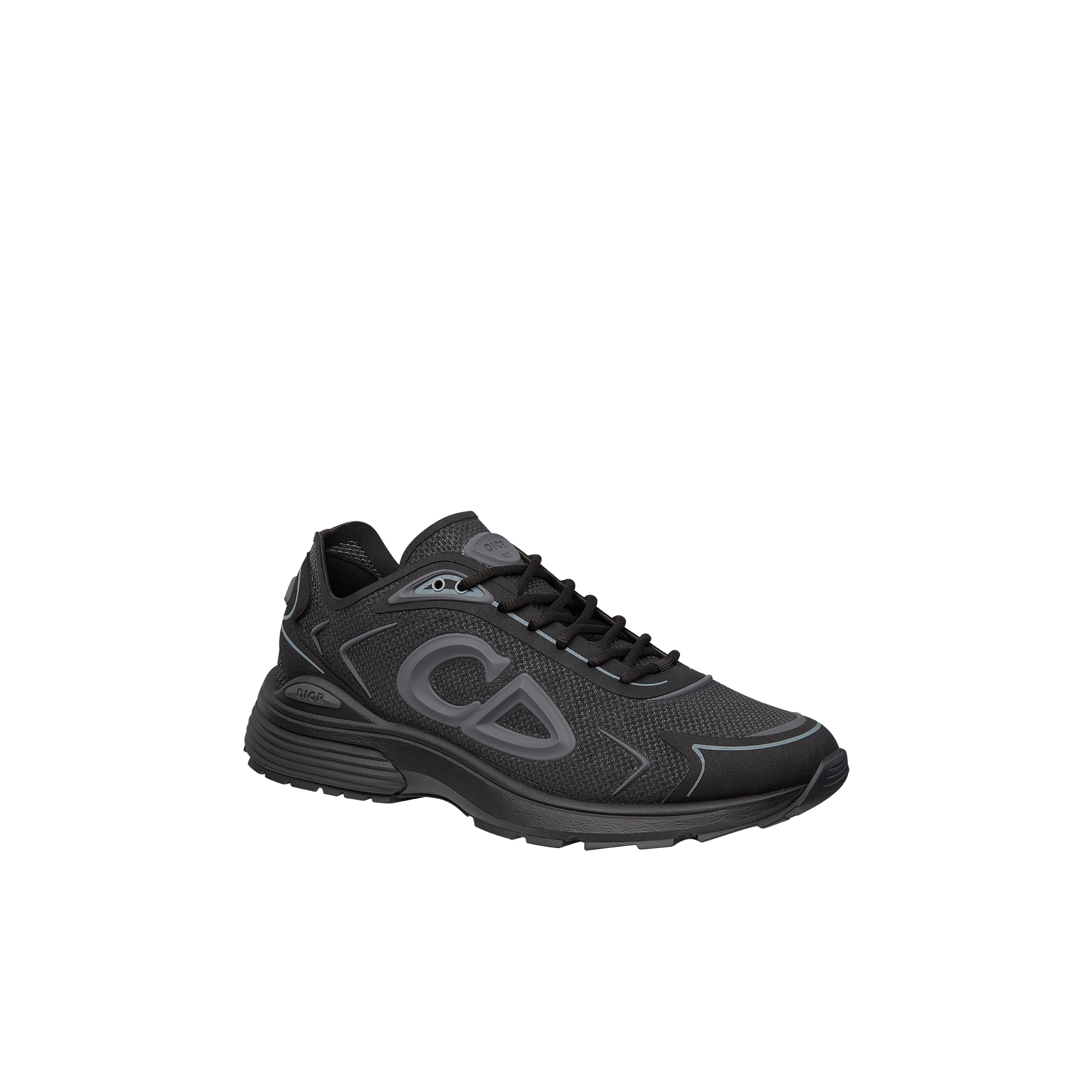 B30 Countdown Tech Sneaker Black Semi-Transparent N3O Nylon, Black Technical Fabric and Gray Rubber E03