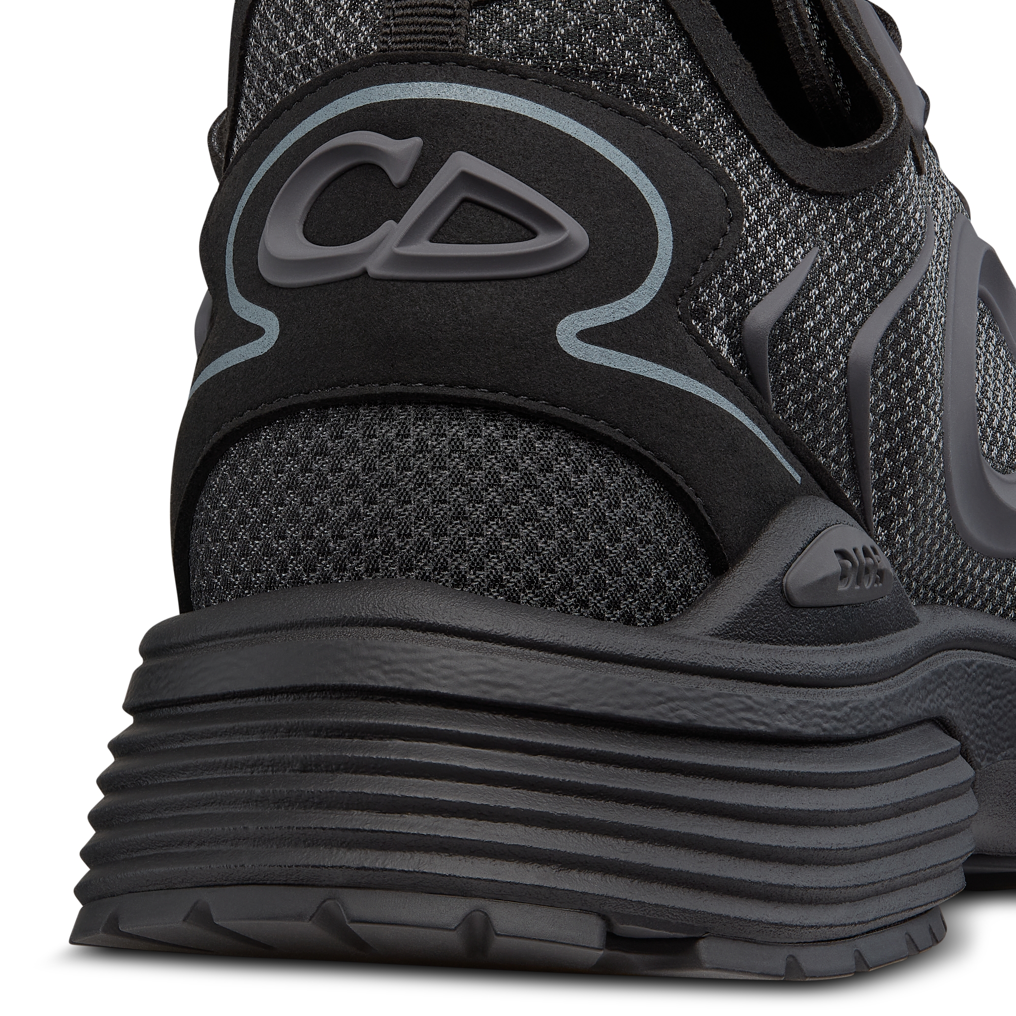 B30 Countdown Tech Sneaker Black Semi-Transparent N3O Nylon, Black Technical Fabric and Gray Rubber E09