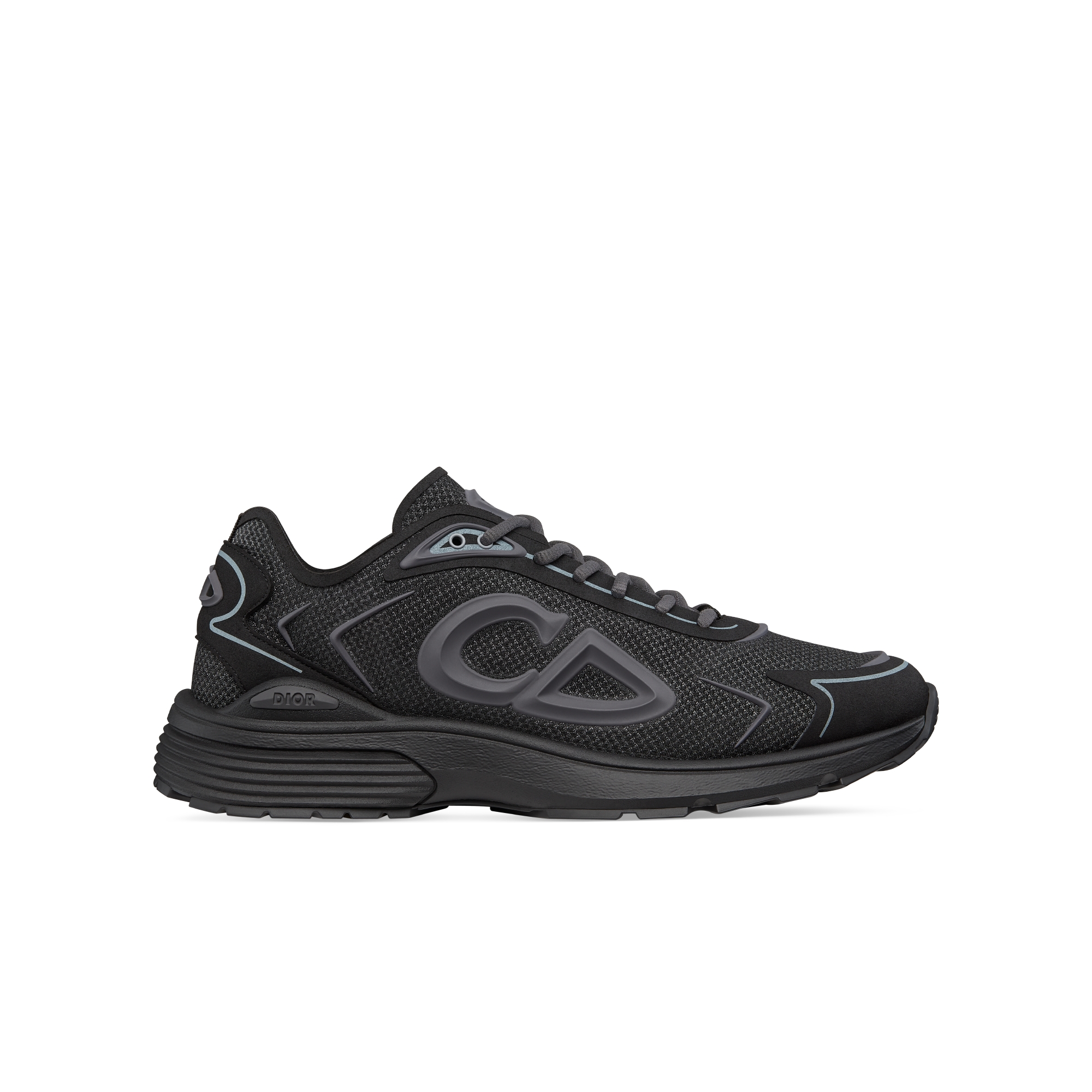 B30 Countdown Tech Sneaker Black Semi-Transparent N3O Nylon, Black Technical Fabric and Gray Rubber E10