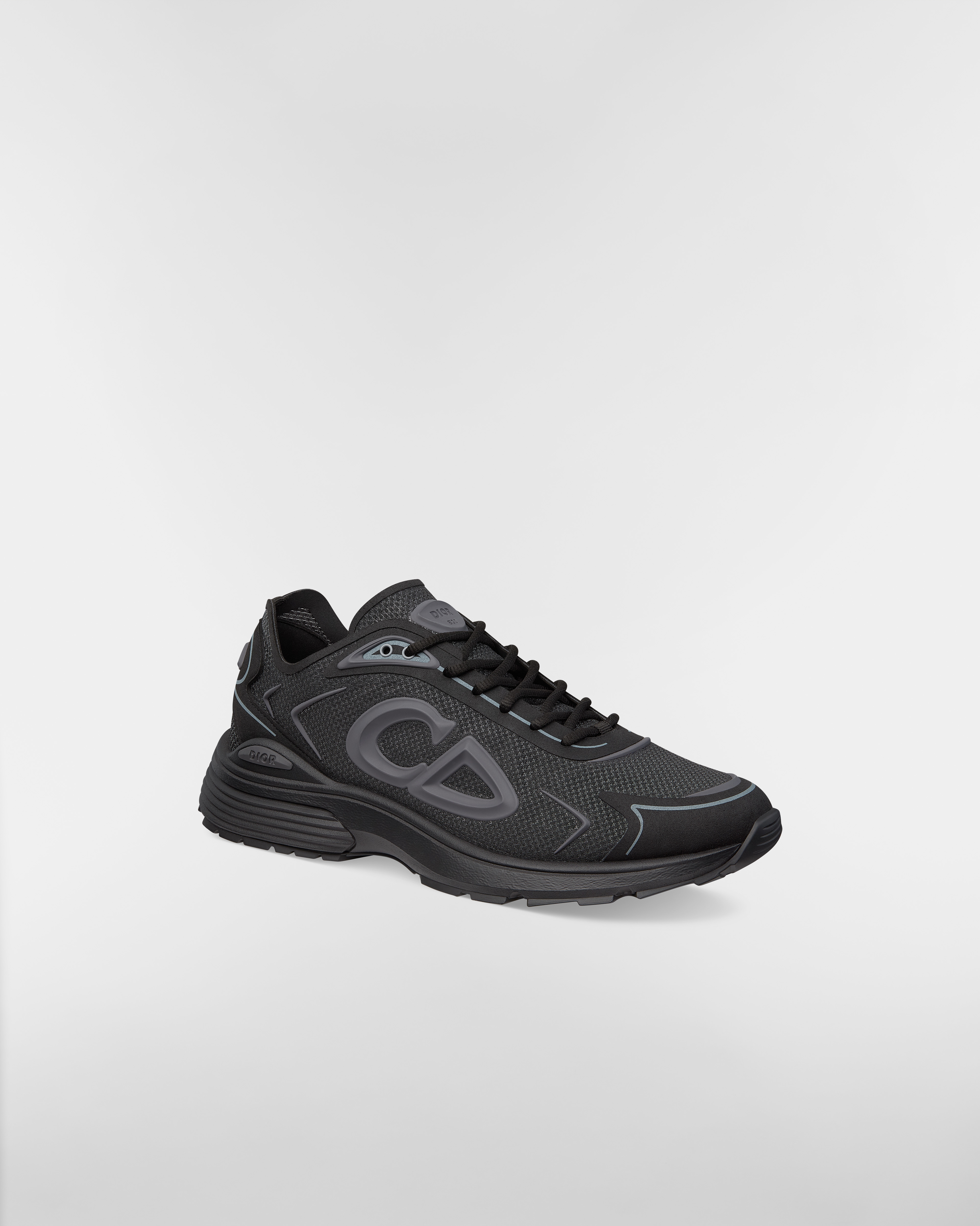 B30 Countdown Tech Sneaker Black Semi-Transparent N3O Nylon, Black Technical Fabric and Gray Rubber E03