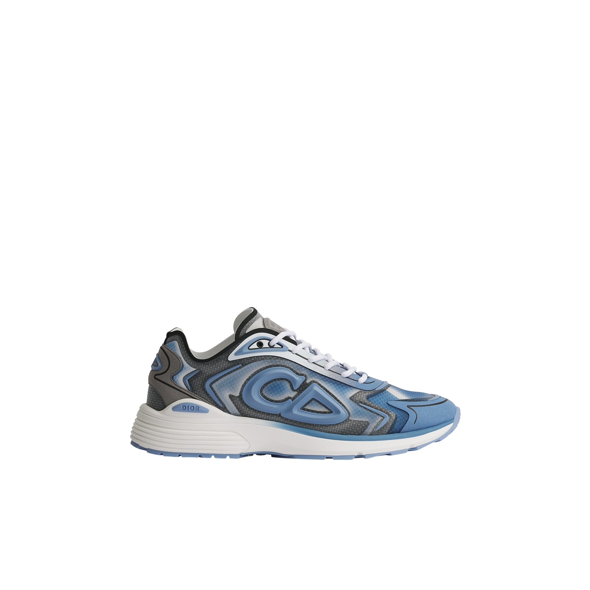  Blue Gradient Semi-Transparent N3O Nylon, Gray and Blue Technical Fabric and Blue Rubber