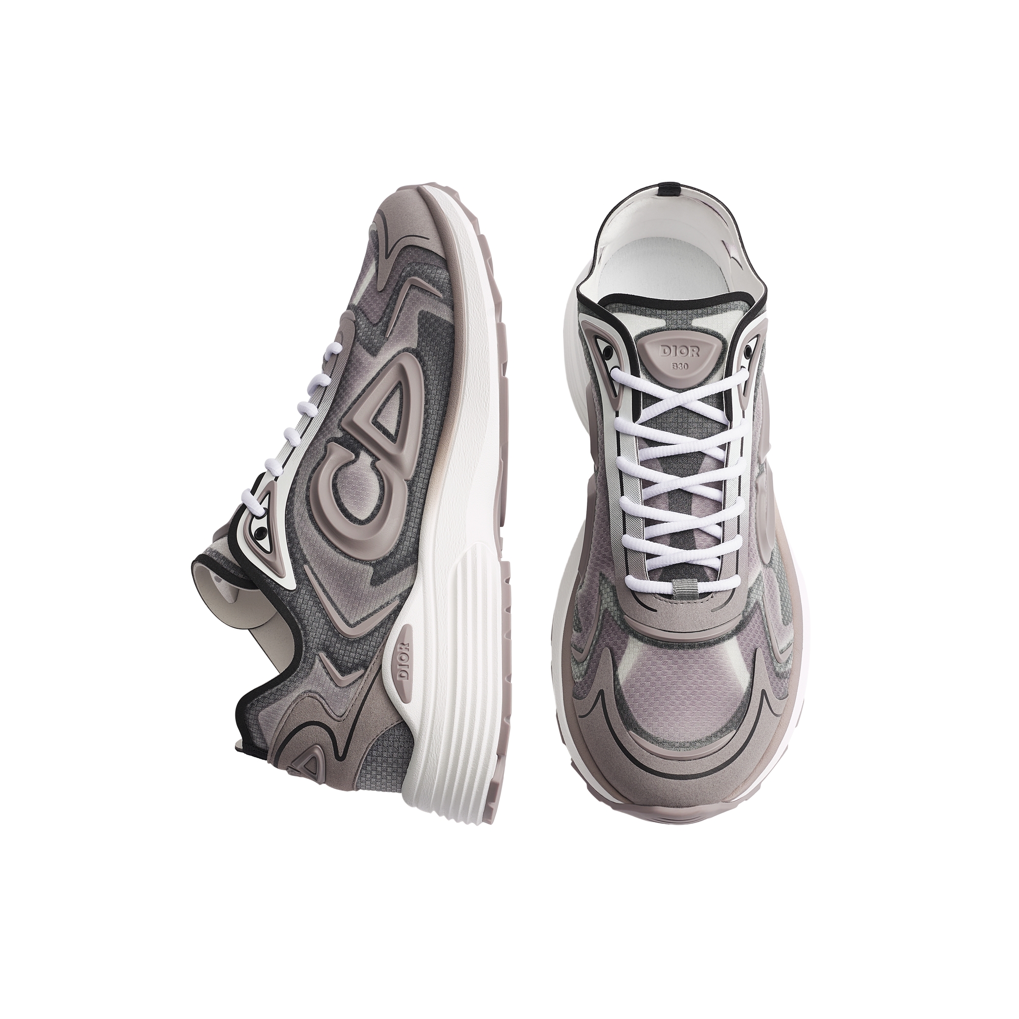 B30 Countdown Tech Sneaker Gray Gradient Semi-Transparent N3O Nylon, Gray Technical Fabric and Gray Rubber E06