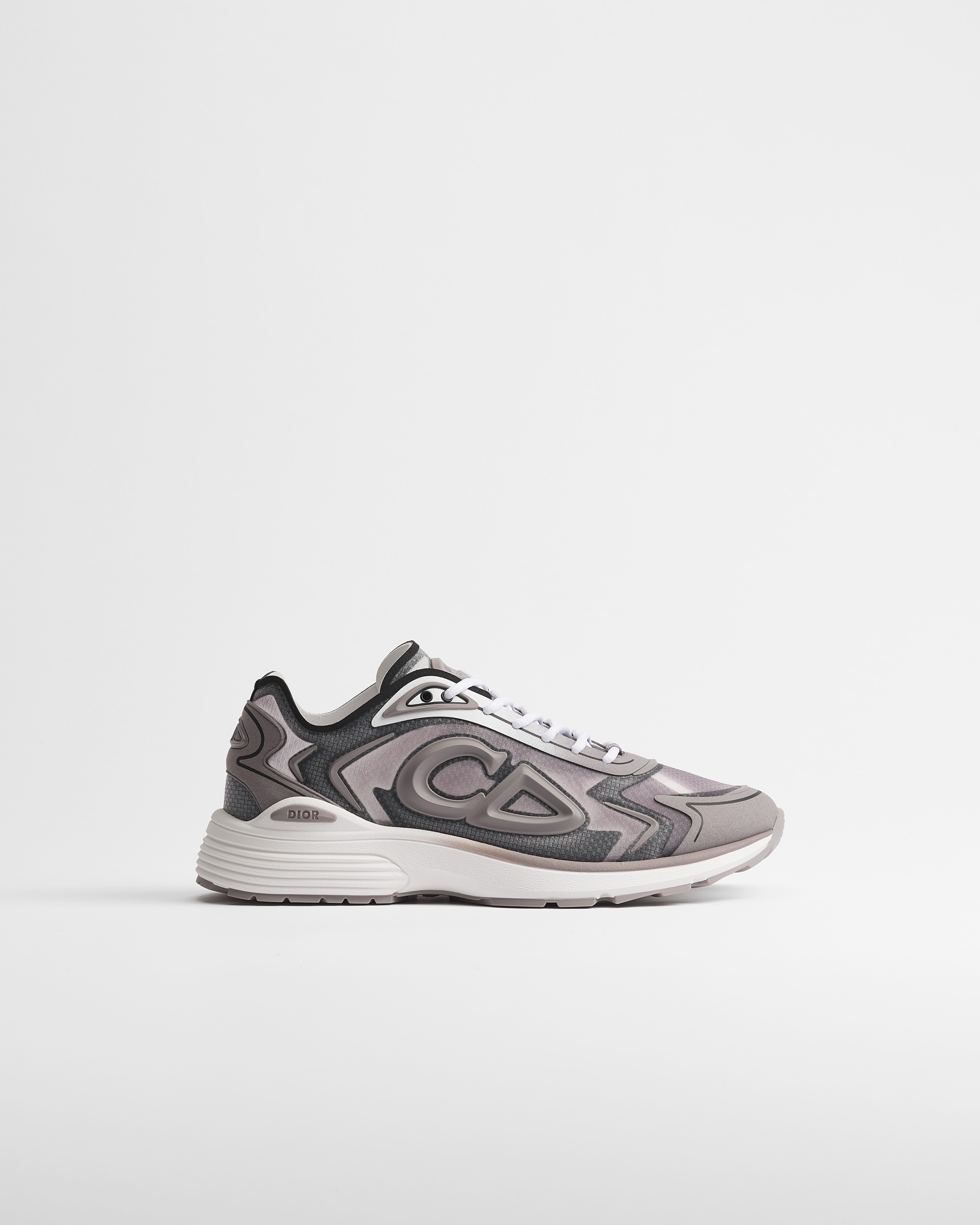 B30 Countdown Tech-sneaker Semi-transparant N3O nylon met grijs kleurverloop, grijze technische stof en grijs rubber E02