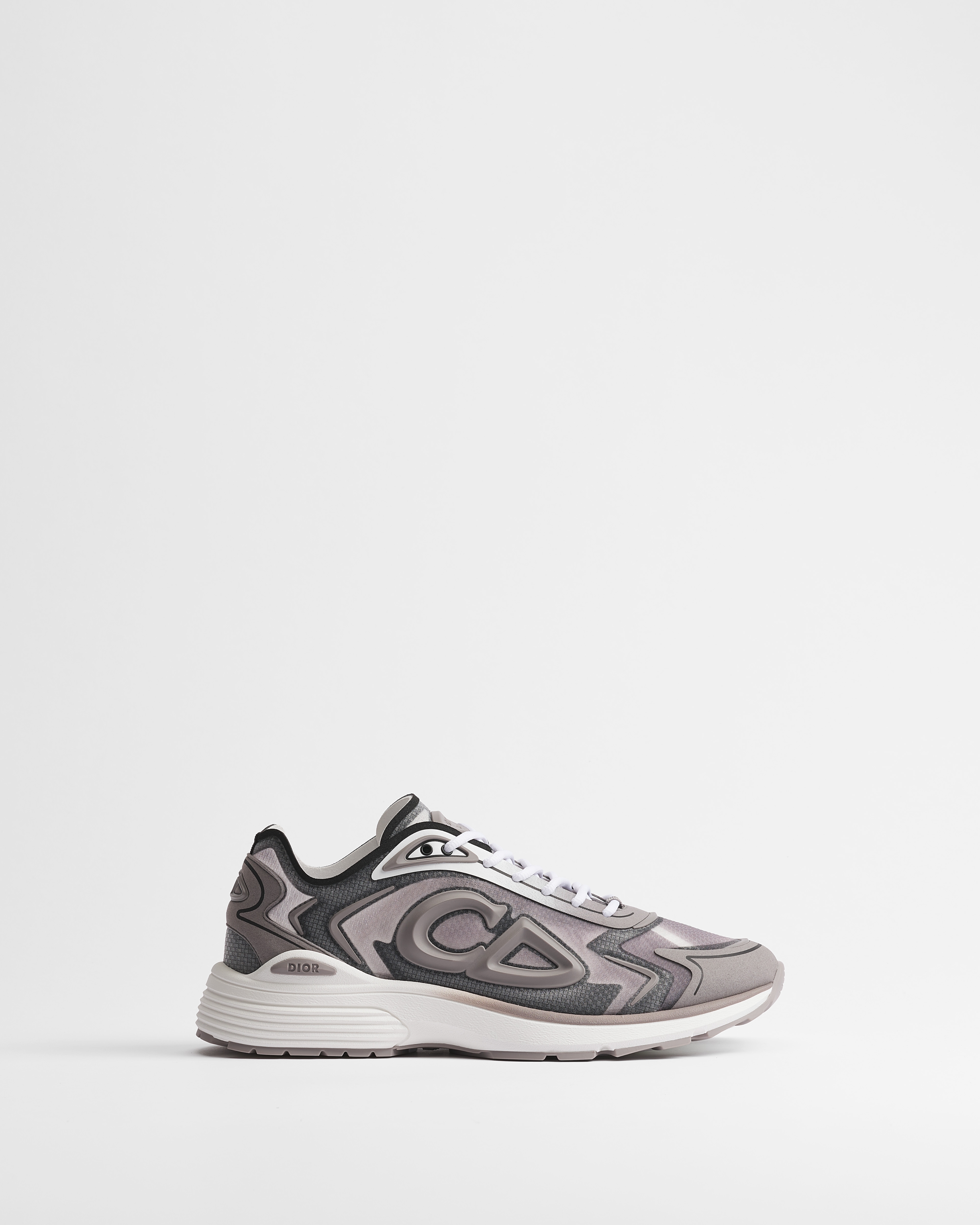 Sneaker B30 Countdown Tech N3O nylon semi-transparent dégradé gris, tissu technique gris et gomme grise E02