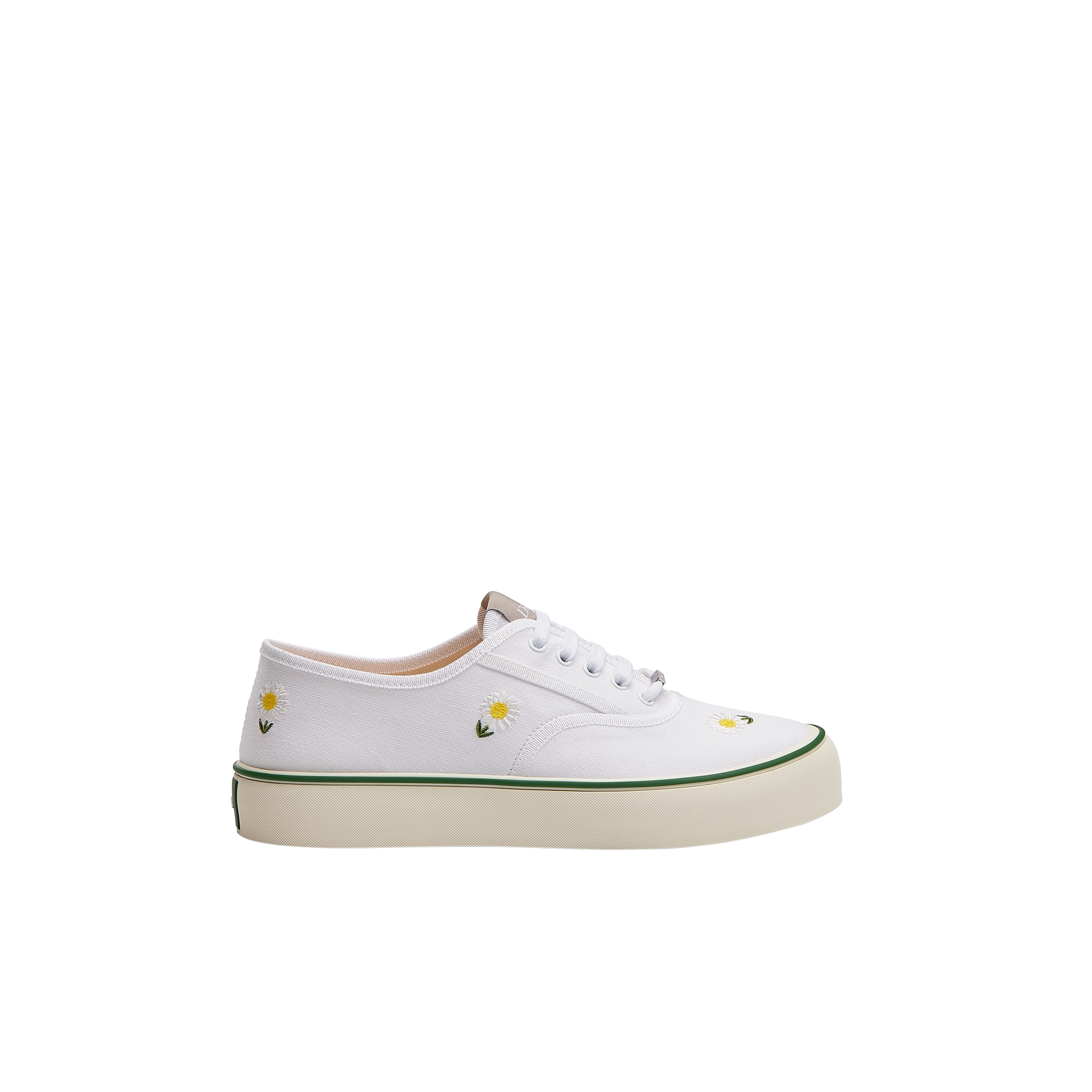 Dior Saltwind Sneaker White Cotton Embroidered with Multicolor Dior Daisy Motif E02