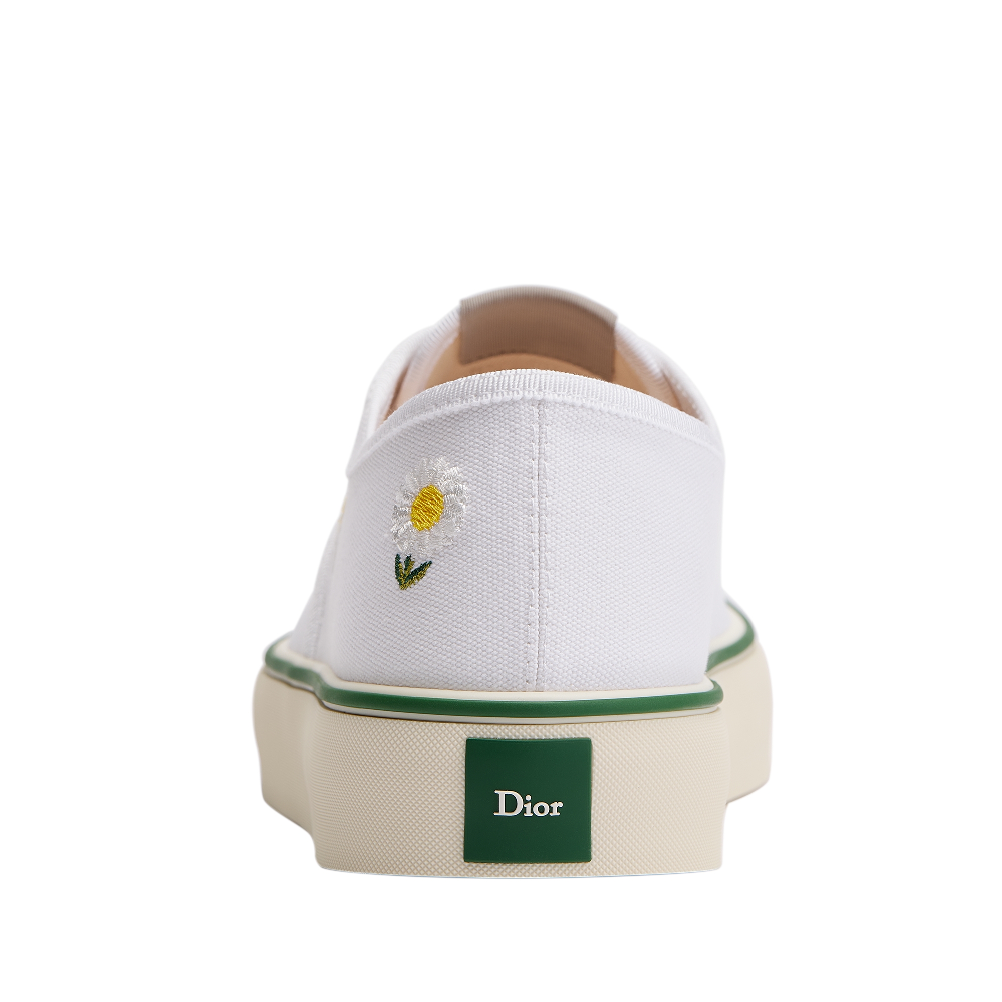 Dior Saltwind Sneaker White Cotton Embroidered with Multicolor Dior Daisy Motif E08
