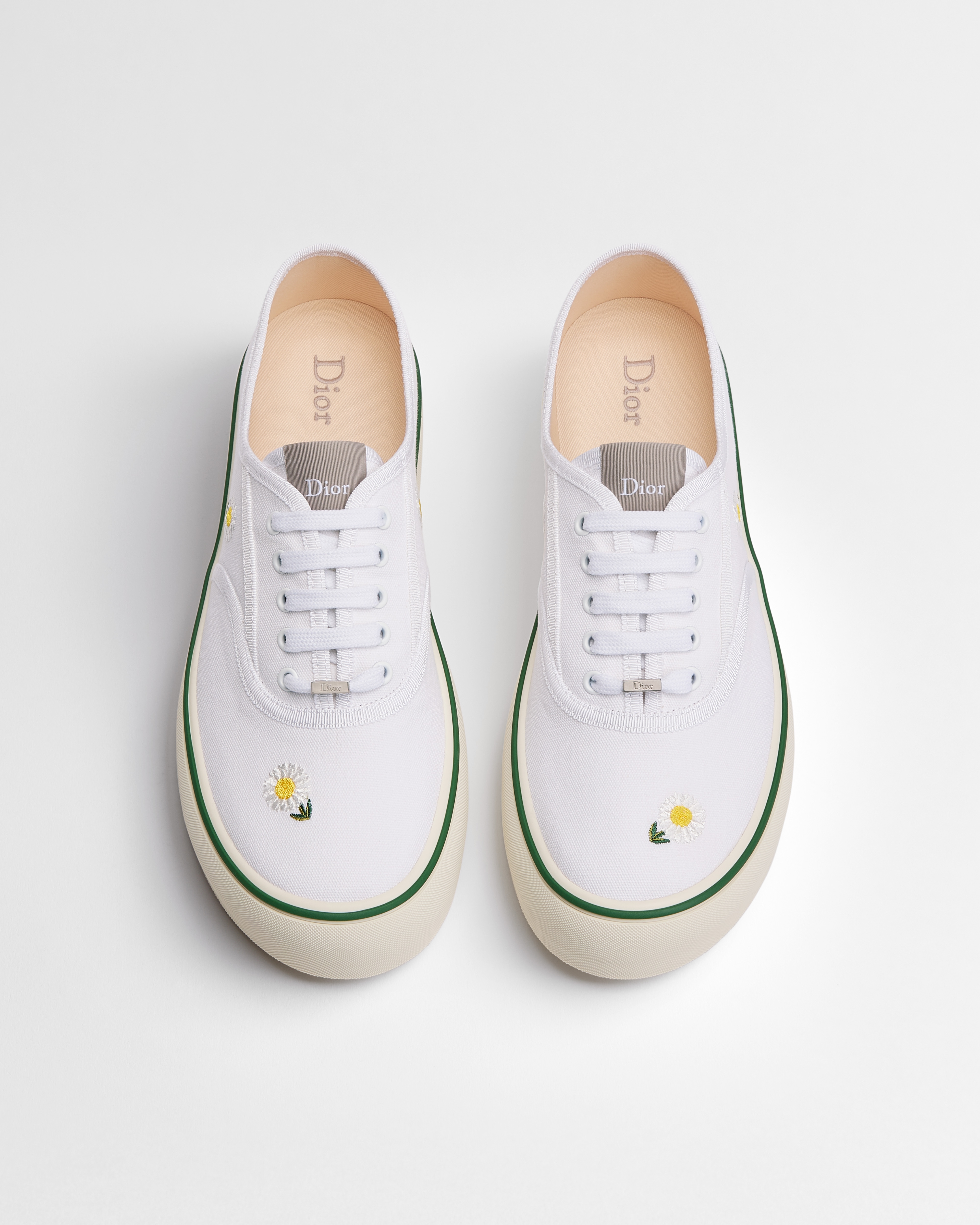 Dior Saltwind 運動鞋 白底拼色 Dior Daisy 圖案刺繡棉布 E06