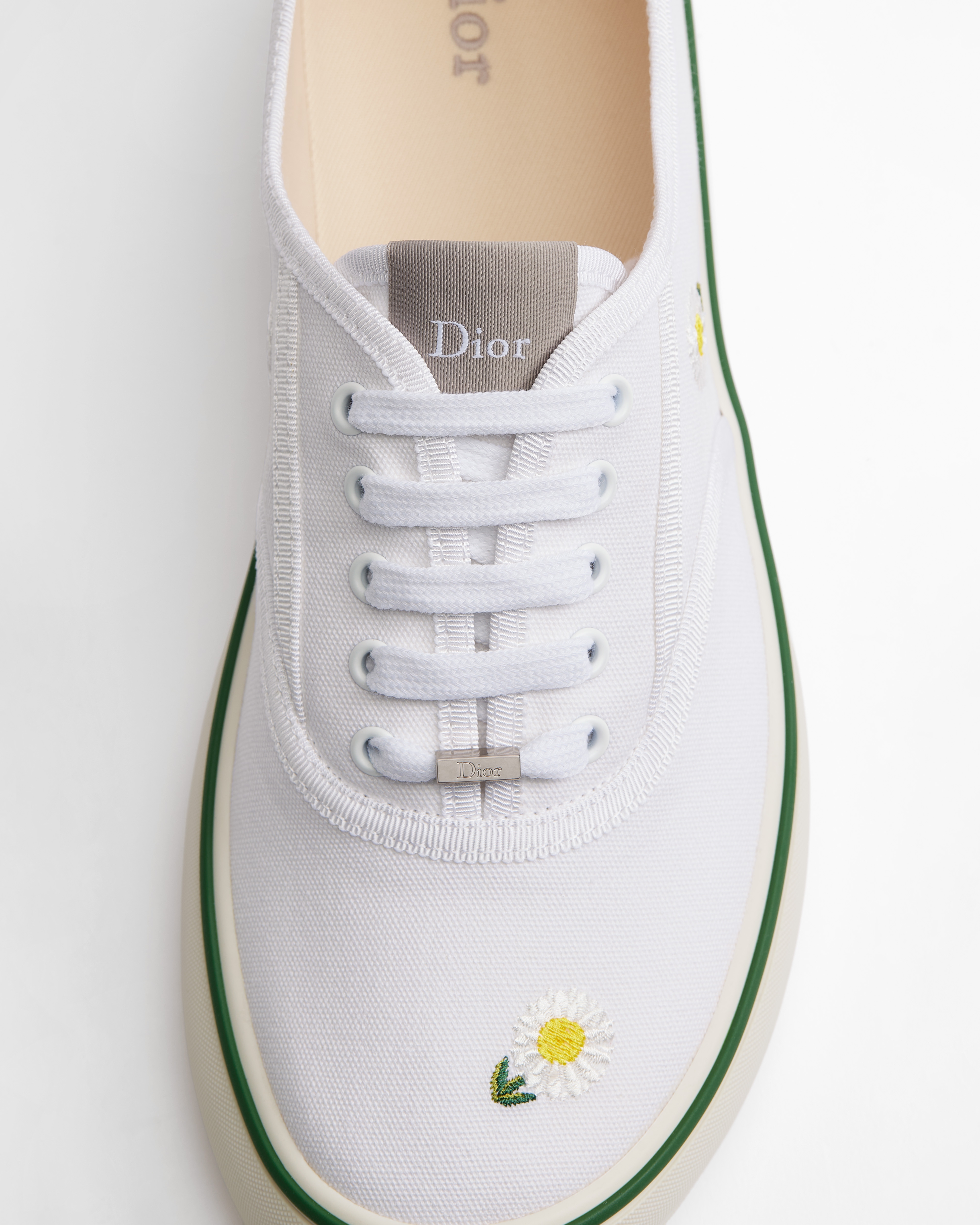 Dior Saltwind 運動鞋 白底拼色 Dior Daisy 圖案刺繡棉布 E12