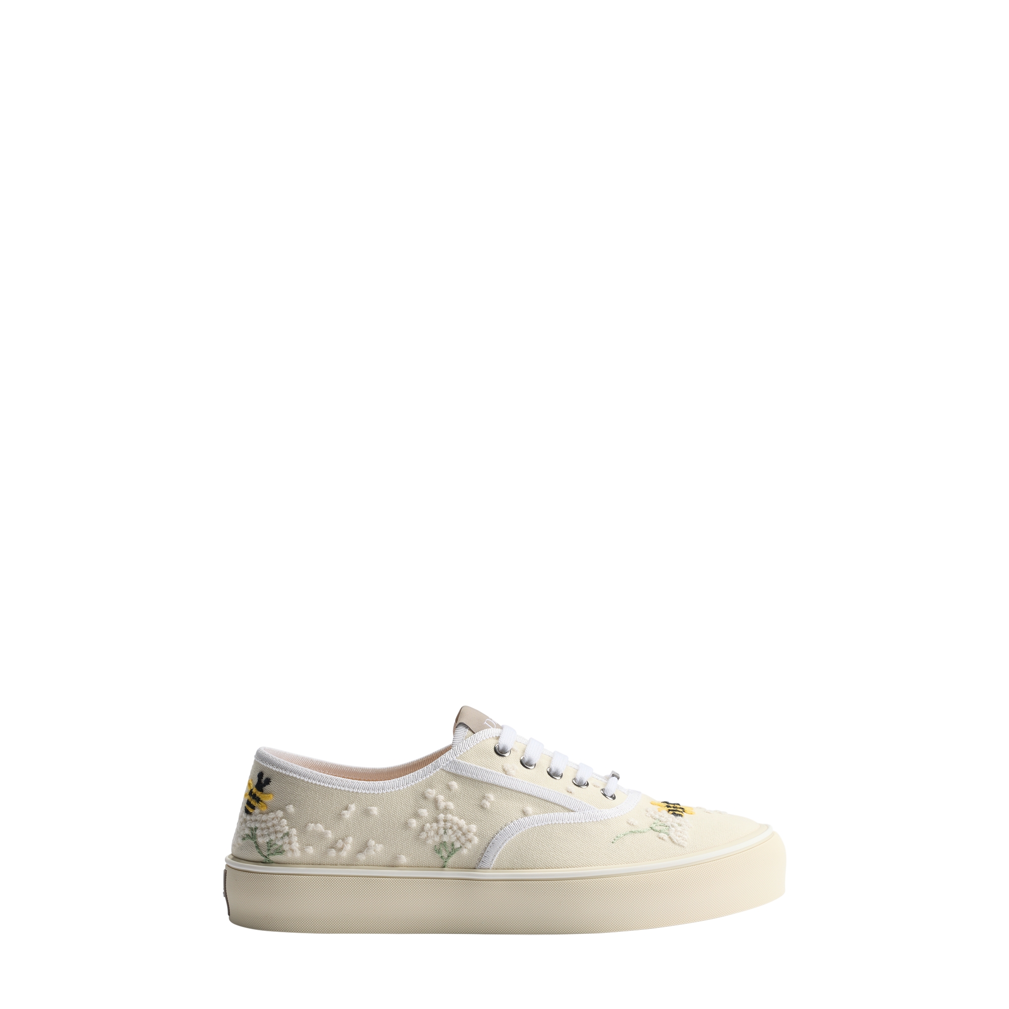 Dior Saltwind Sneaker – LIMITED AND NUMBERED EDITION White Dior Flower Bee Embroidered Cotton Canvas E02