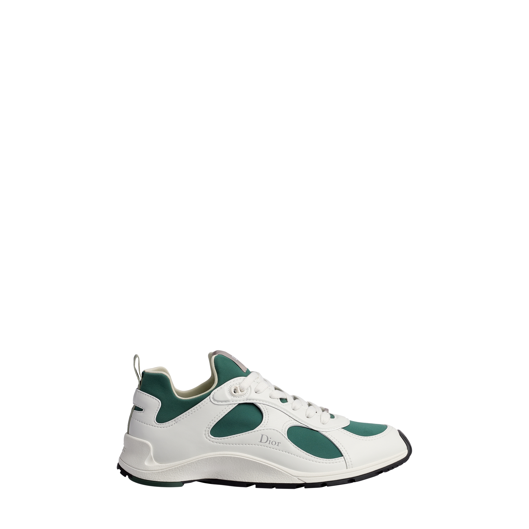 Dior Mile Sneaker White Smooth Lambskin and Cedar Green Neoprene E02