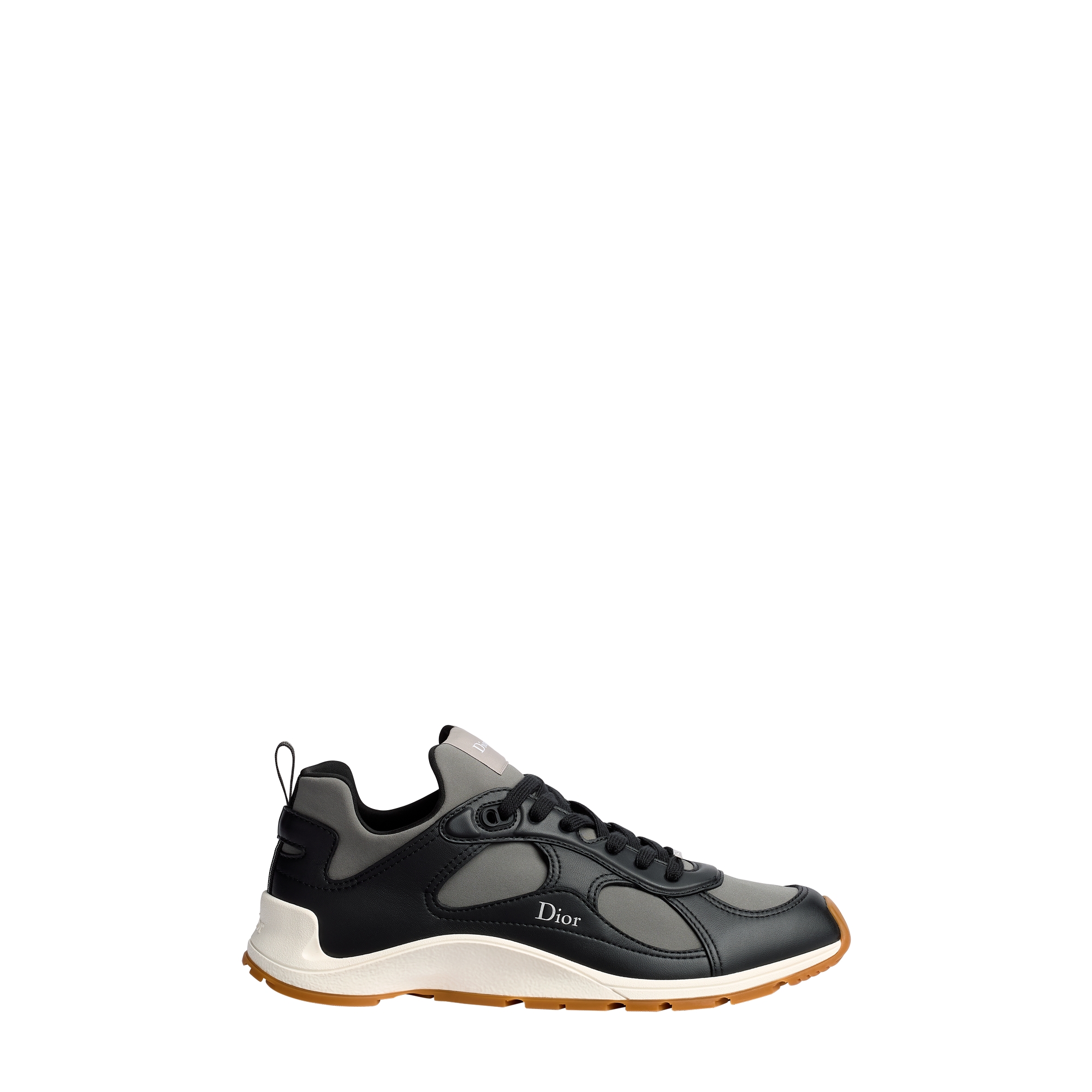 Dior Mile Sneaker Black Smooth Lambskin and Gray Neoprene E02