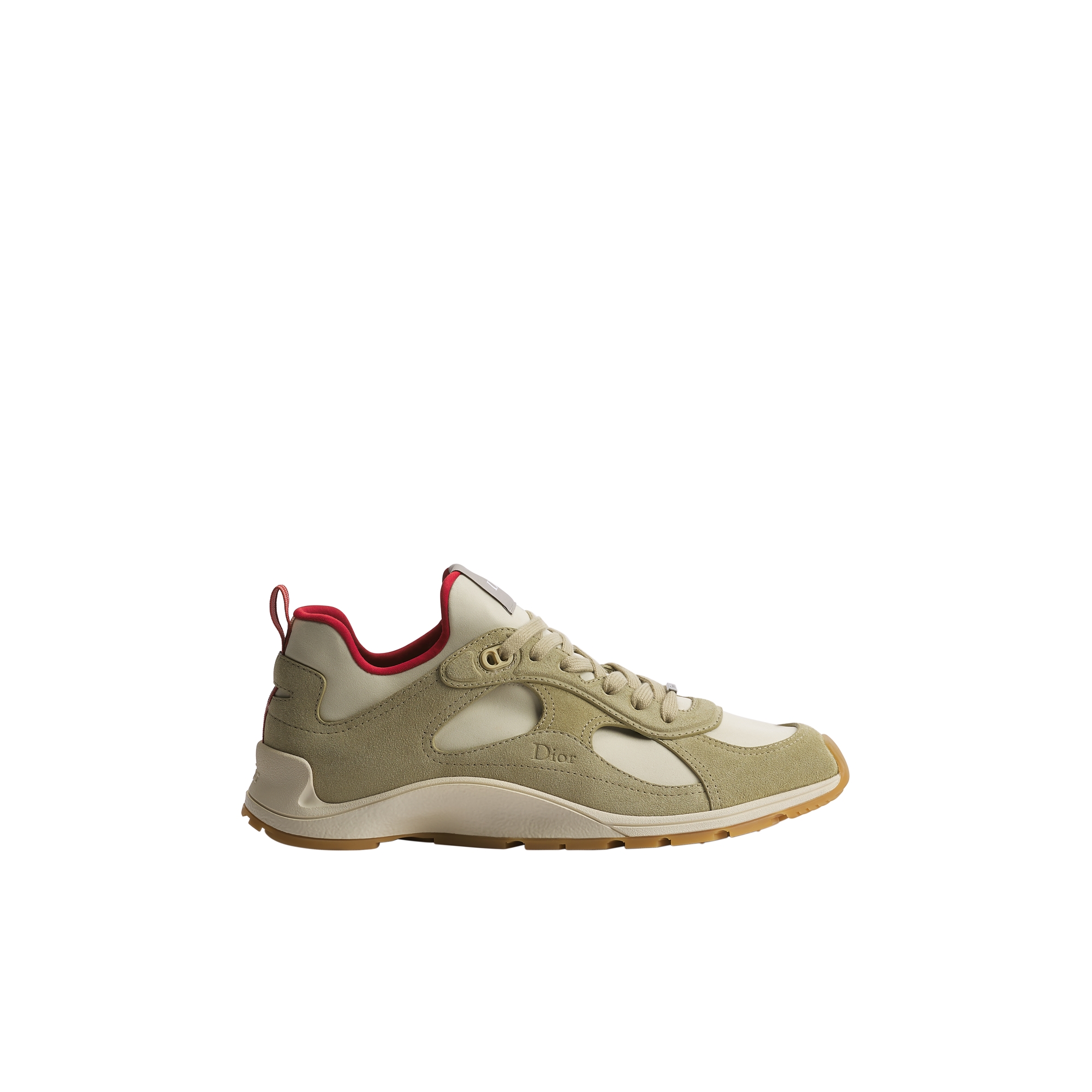  Beige Suede Calfskin with Beige and Red Neoprene