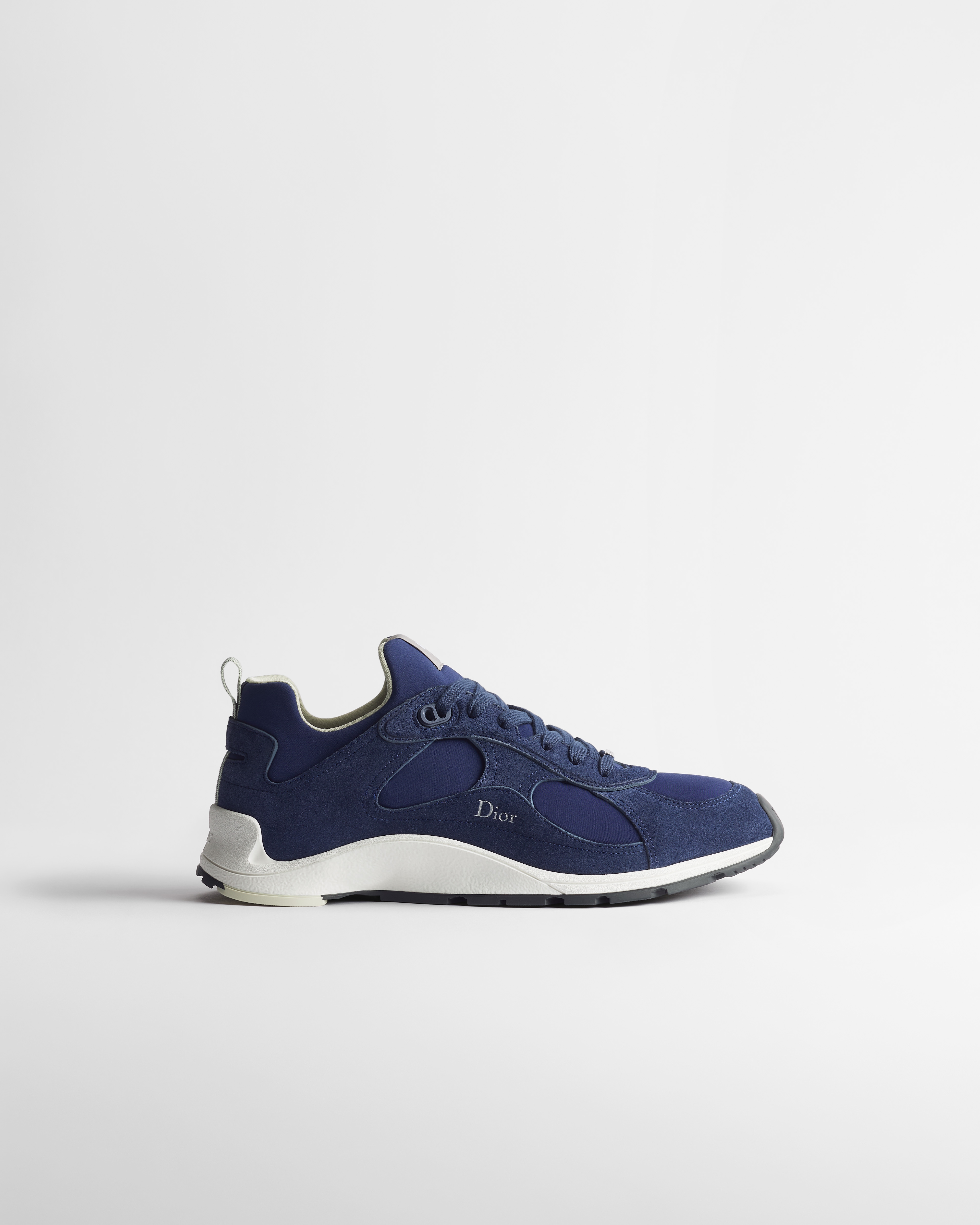 Sneaker Dior Mile Veau velours bleu et néoprène bleu et vert E02