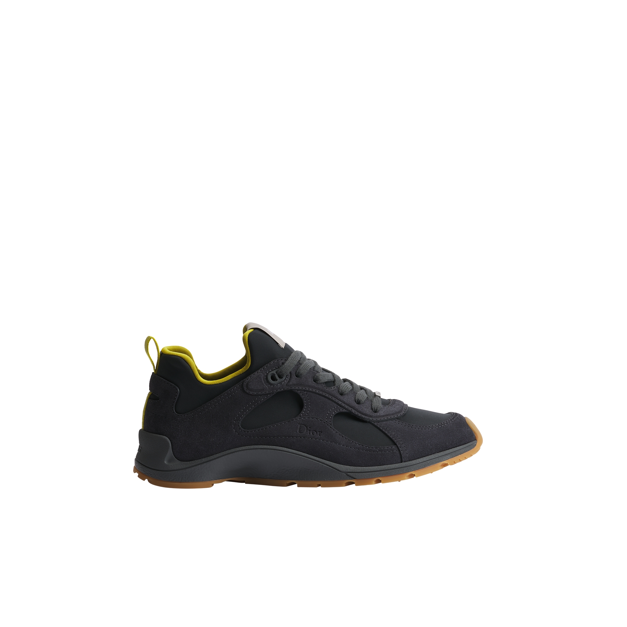  Deep Gray Suede Calfskin with Deep Gray and Yellow Neoprene