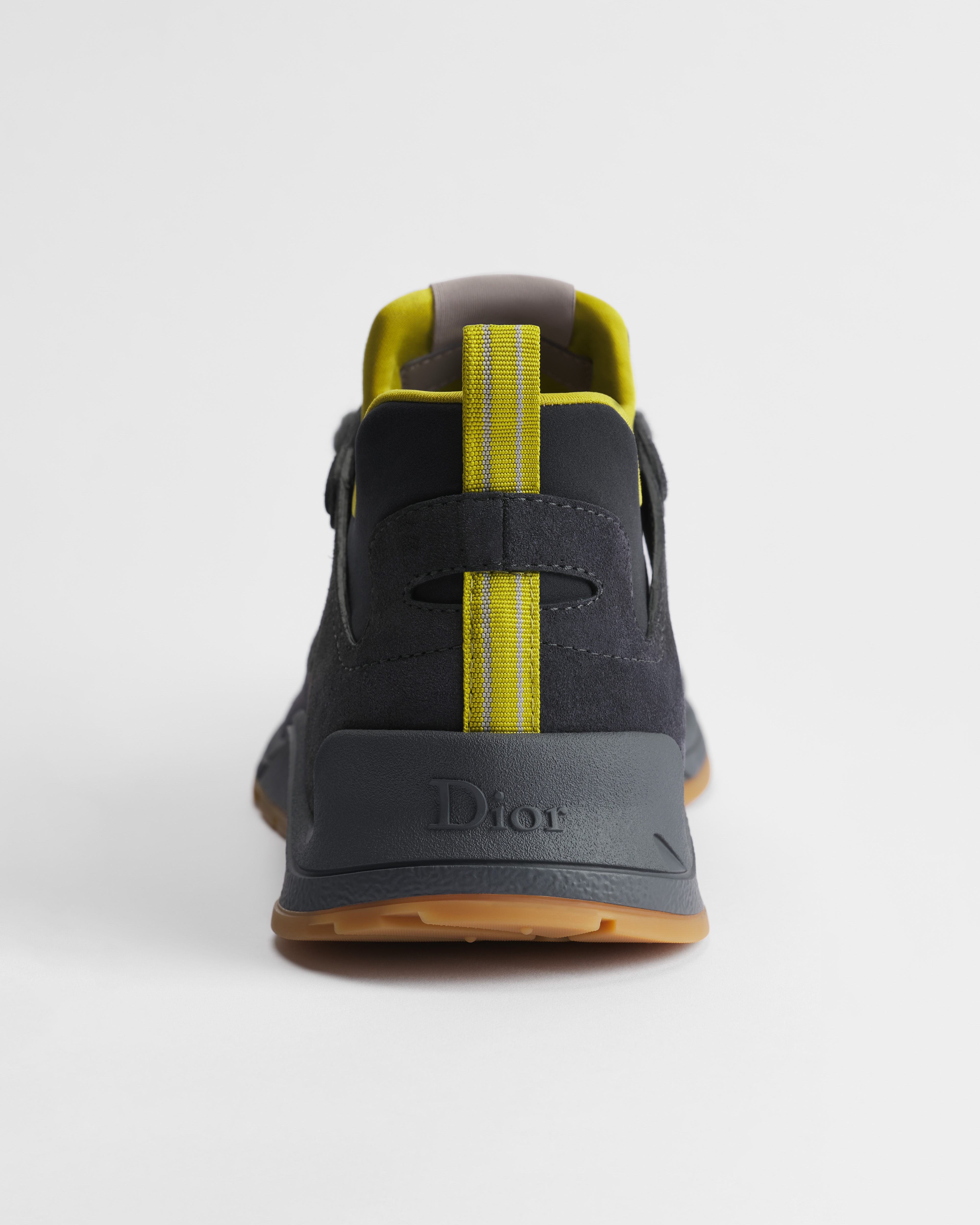 Dior Mile Sneaker Deep Gray Suede Calfskin with Deep Gray and Yellow ...