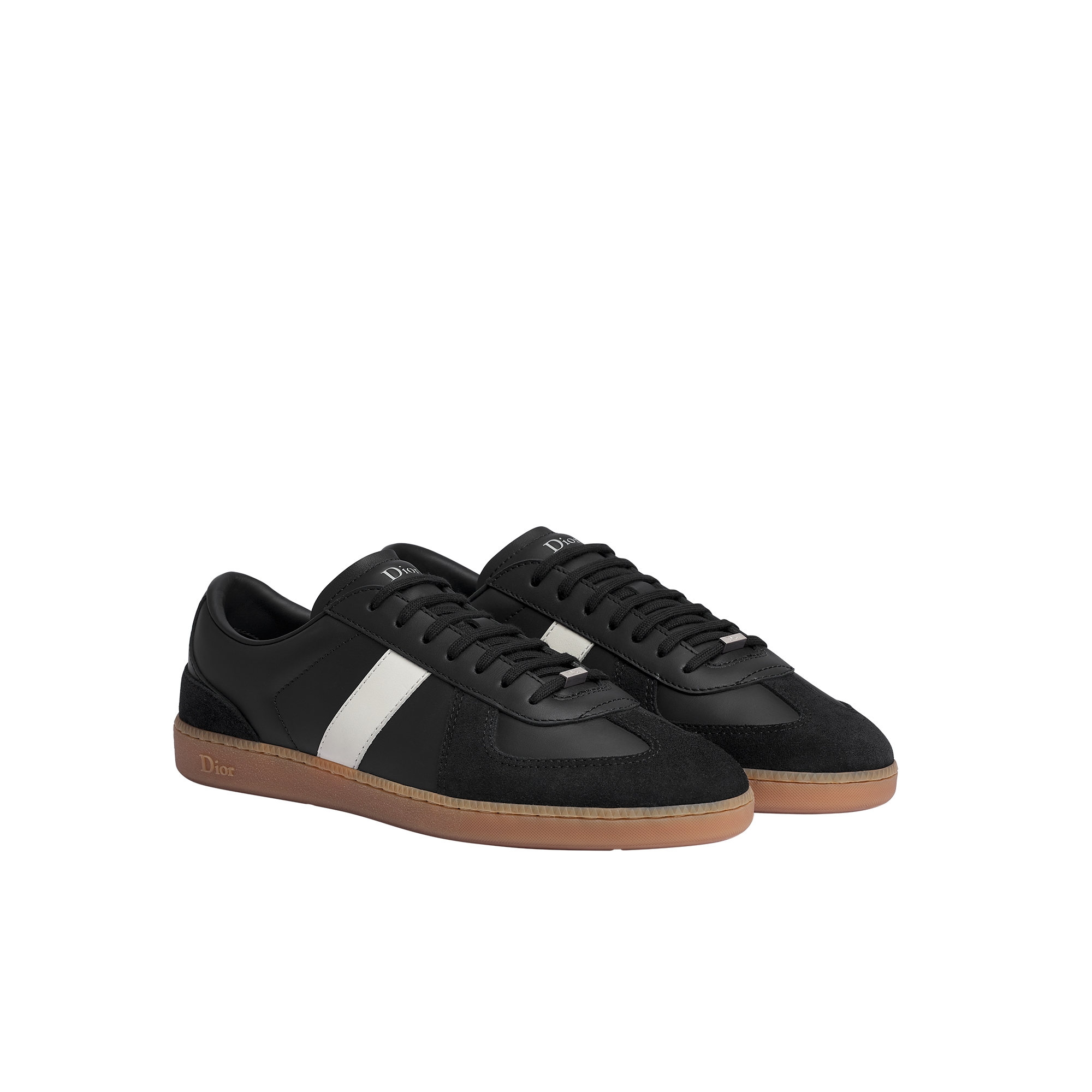 B01 Matchpoint Sneaker Black and White Smooth Calfskin with Black Suede E03