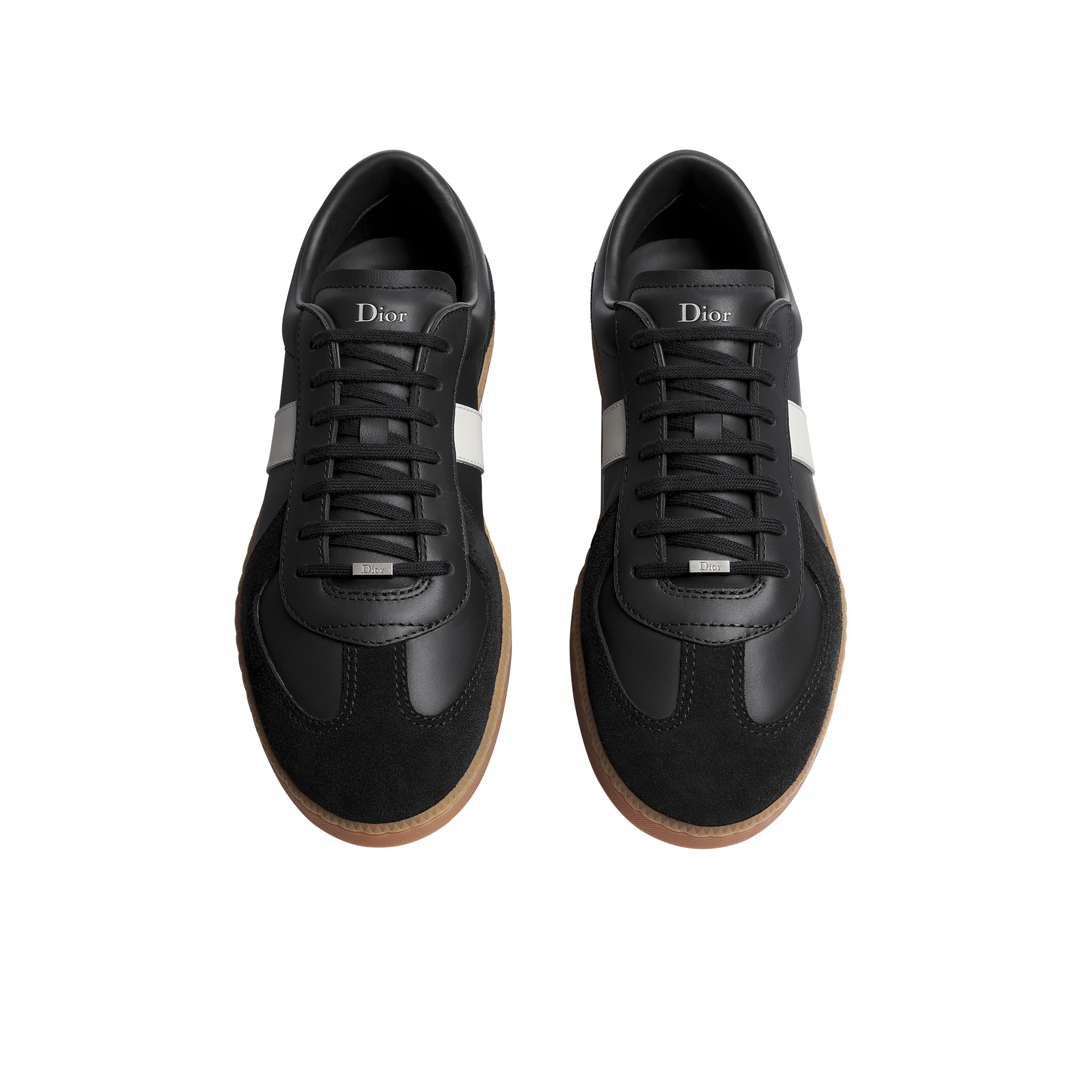 B01 Matchpoint Sneaker Black and White Smooth Calfskin with Black Suede E06