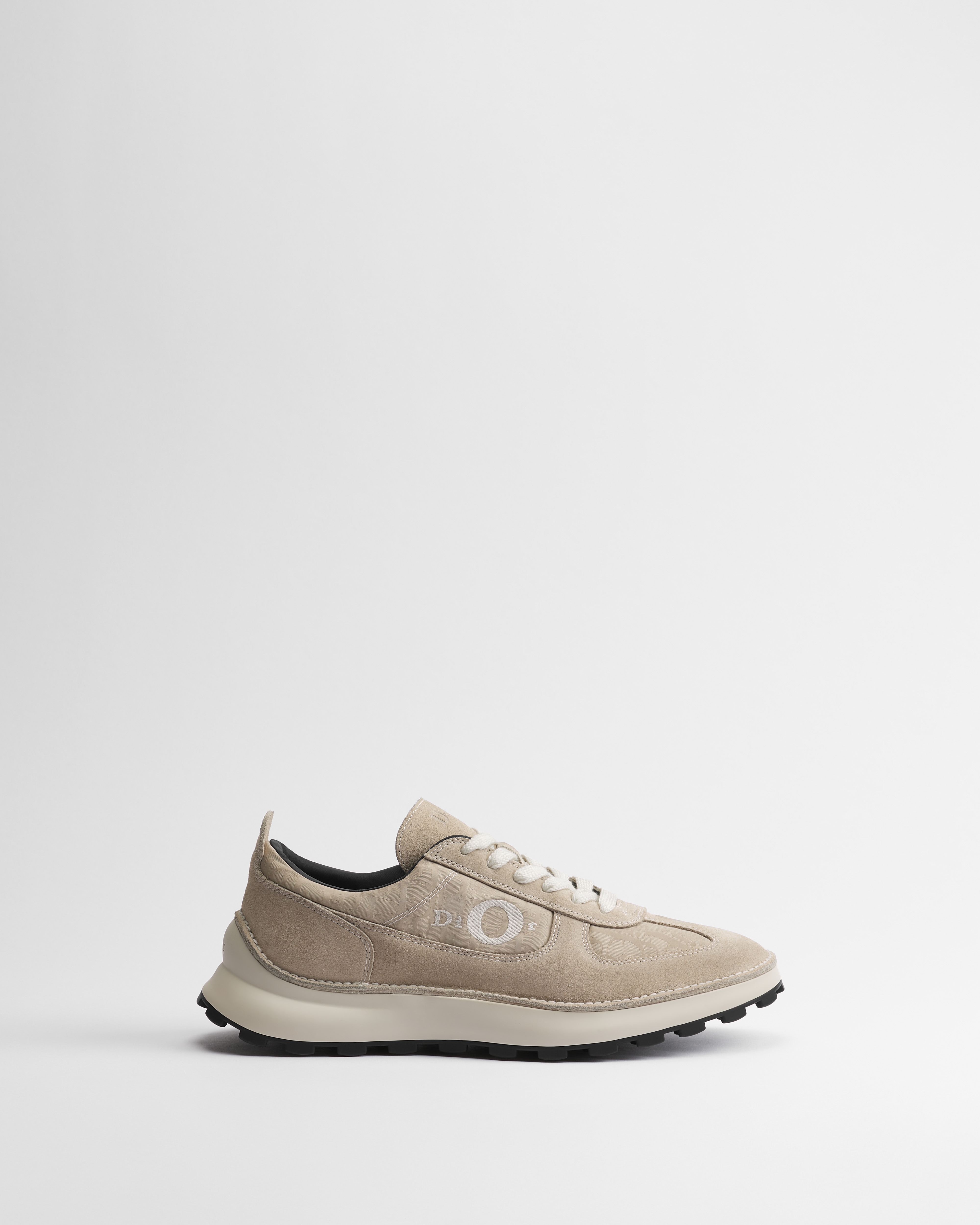 Dior Squash Sneaker Beige Suede Calfskin and Beige Dior Oblique Technical Fabric E02
