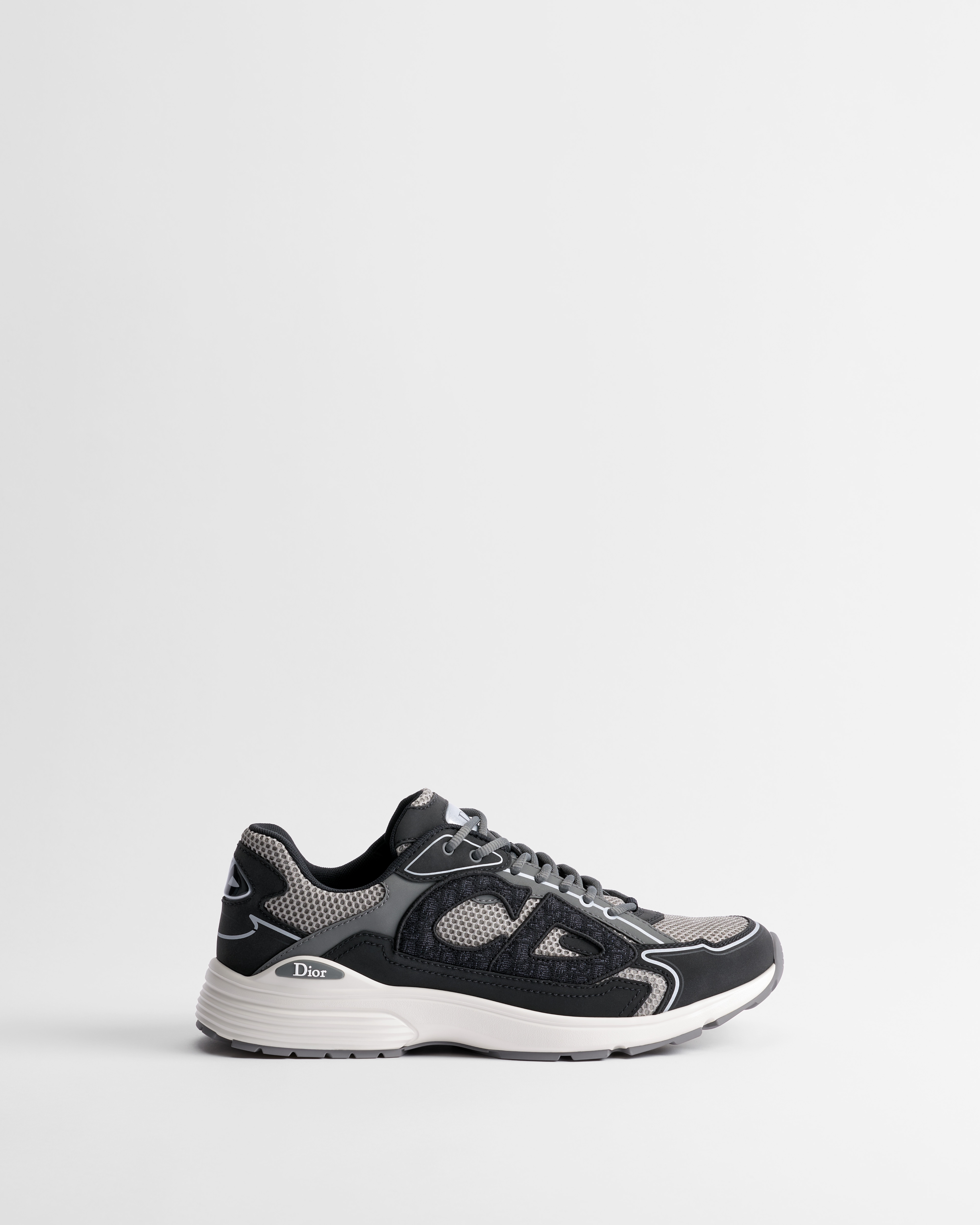 B30 Countdown Sneaker Funktionsmesh in Grau mit Funktionsstoff in Schwarz und Dunkelgrau E02
