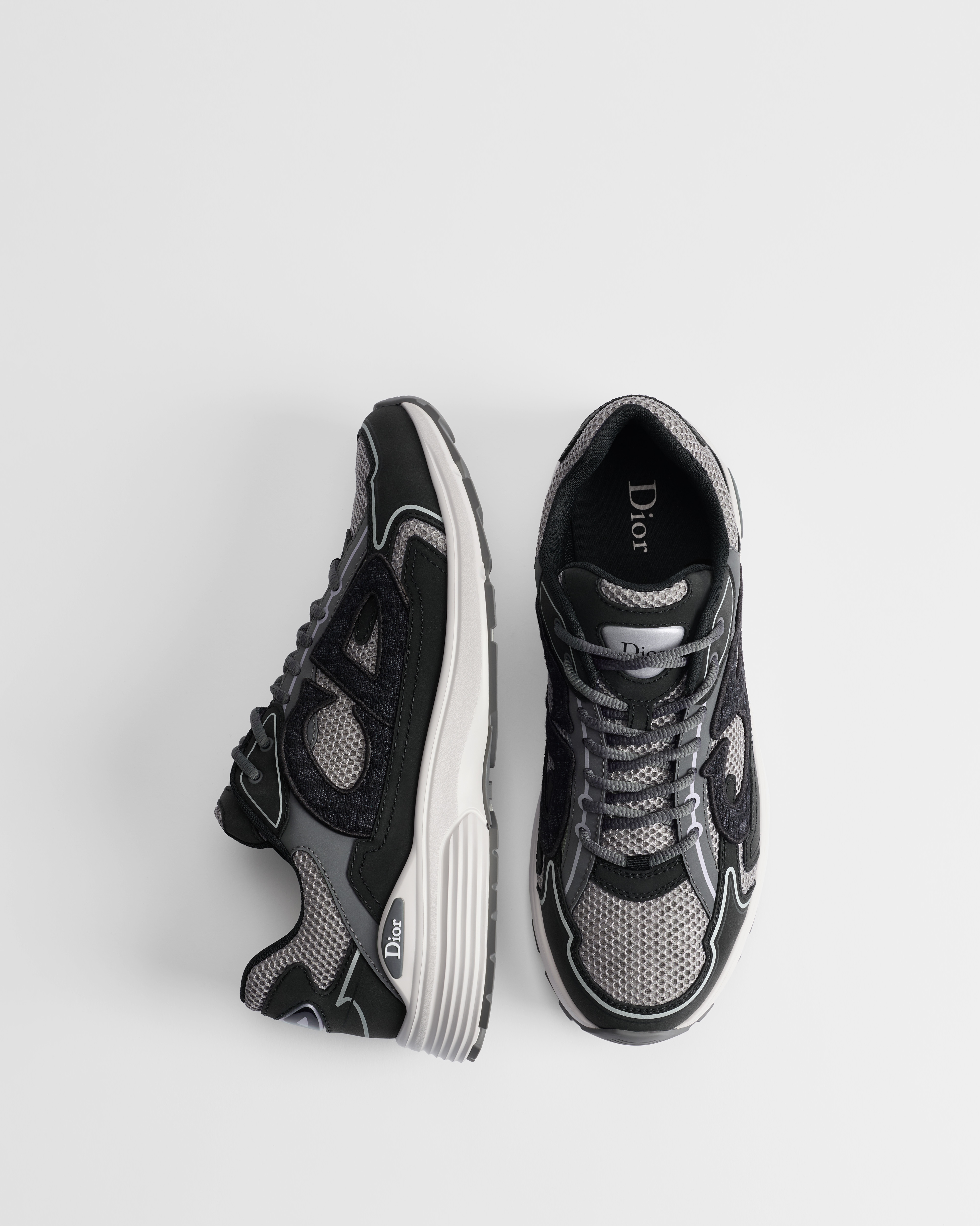 Sneaker B30 Countdown Tejido técnico de malla gris con tejido técnico negro y gris oscuro E06