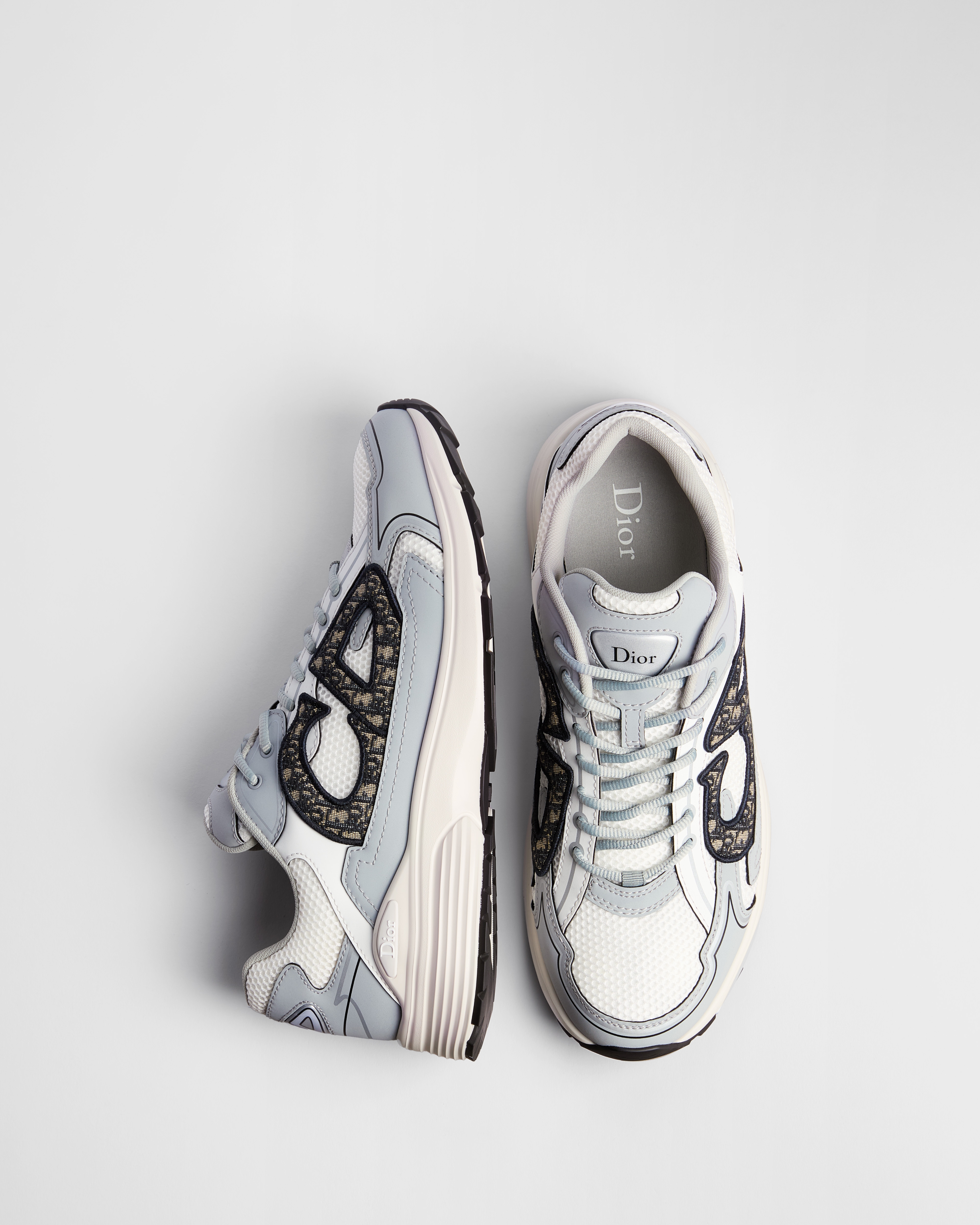 Sneaker B30 Countdown Tejido técnico de malla blanco con tejido técnico gris y blanco E06