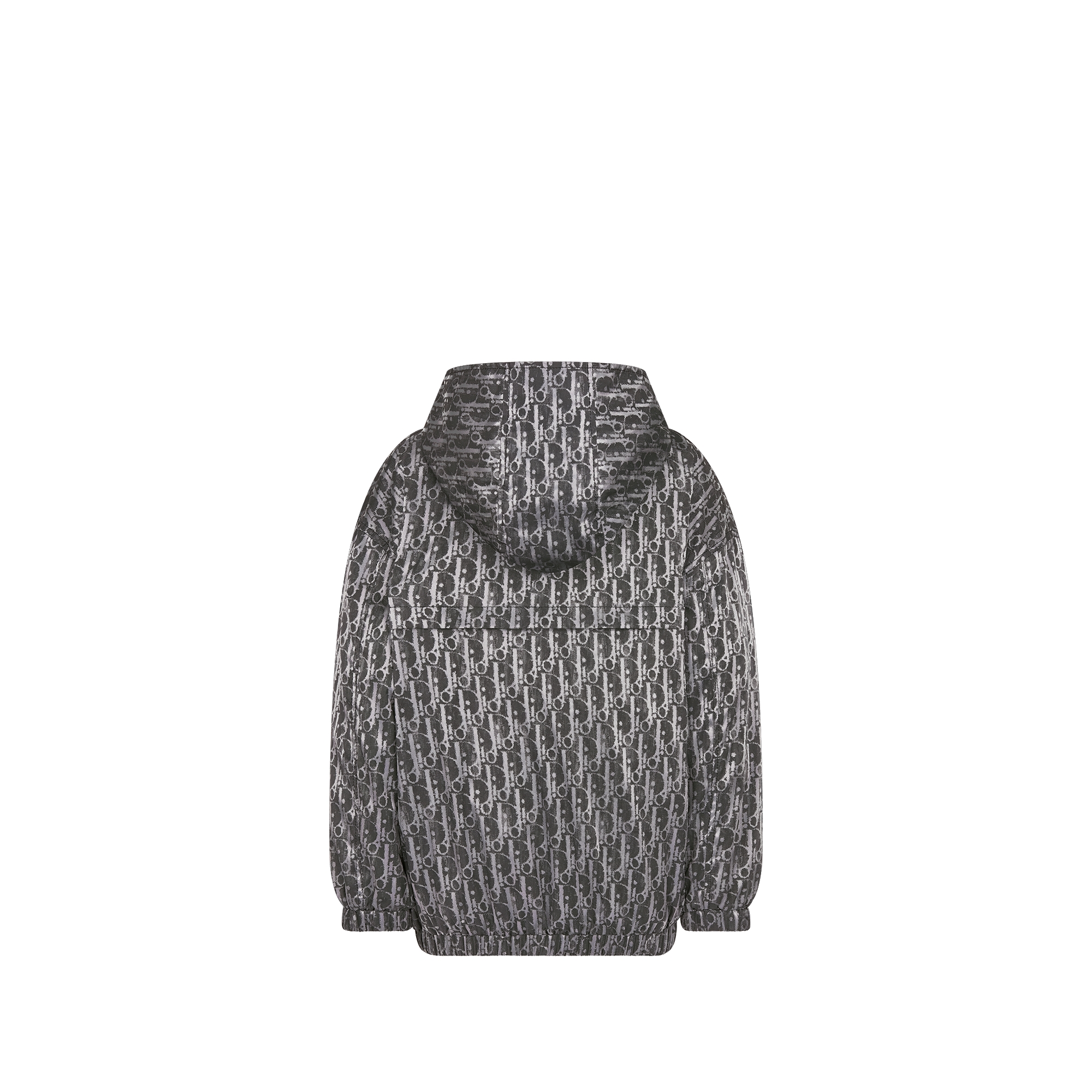Kids' Hooded Windbreaker Metallic Gray Dior Oblique Water-Repellent Technical Jacquard E08
