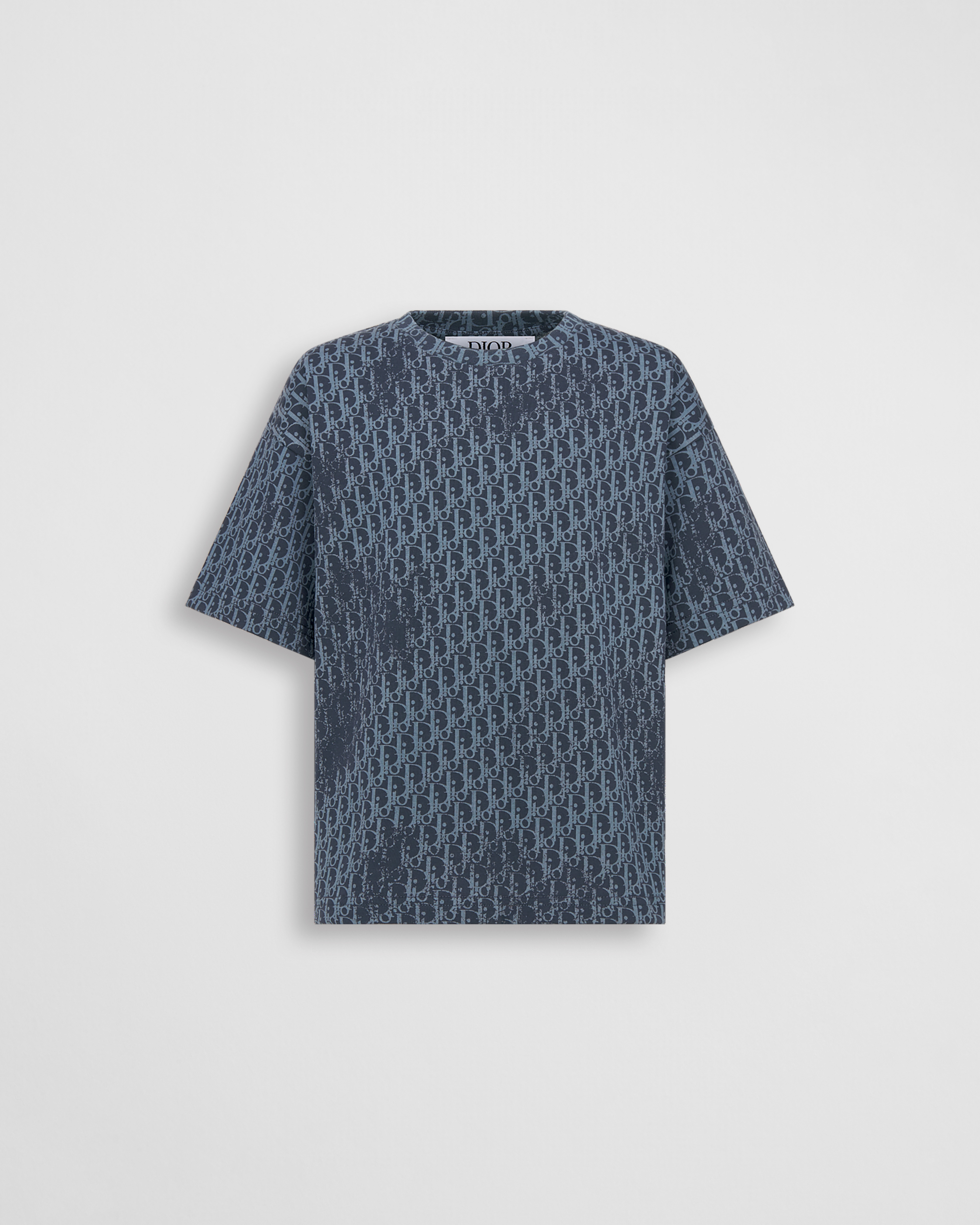 T-Shirt für Kinder Baumwolljersey in Marineblau mit Dior Oblique Motiv in Blau E01