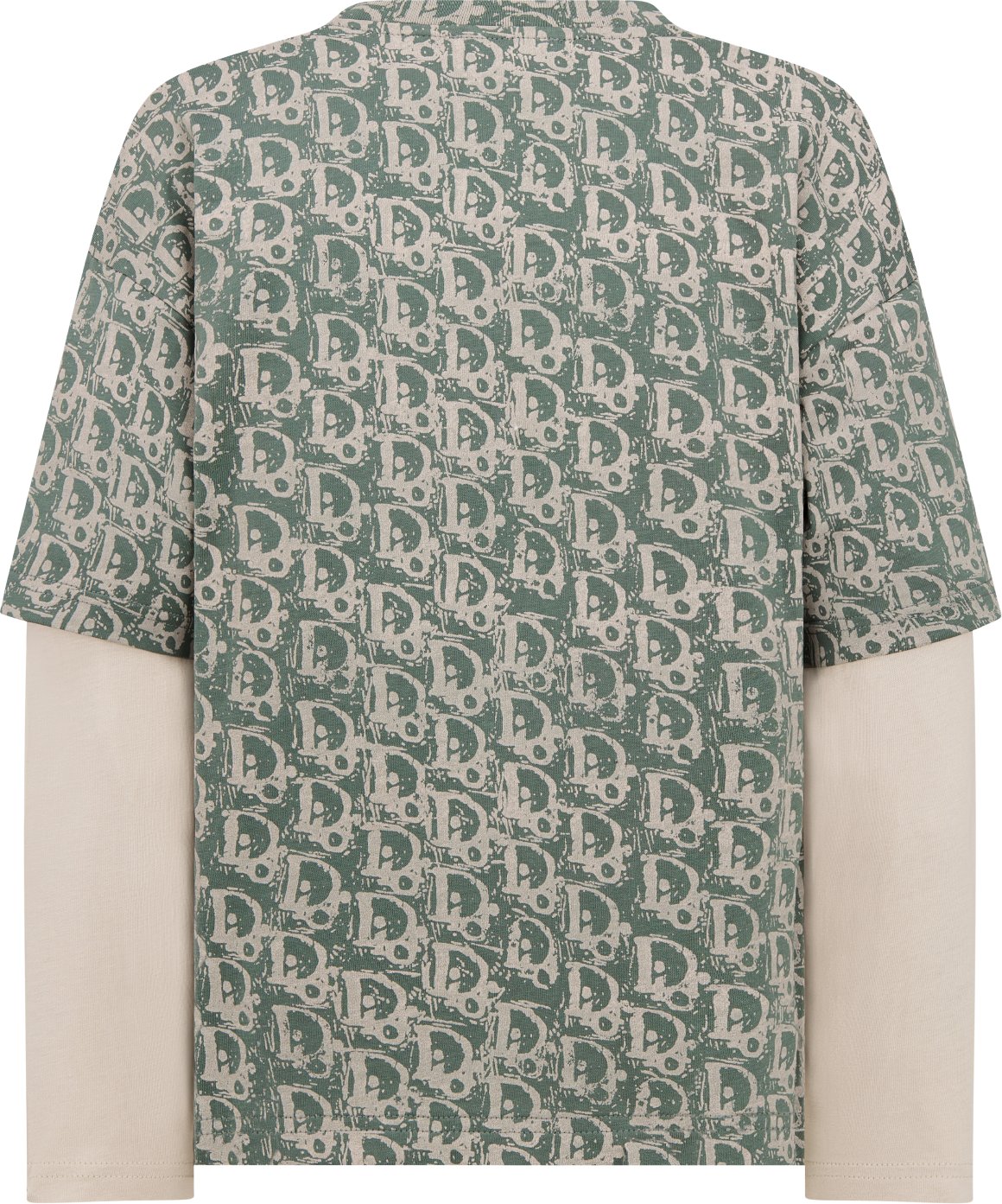 Kids' Long-Sleeved T-Shirt Beige and Light Khaki Cotton Jersey with Beige  Dior Oblique Print | DIOR