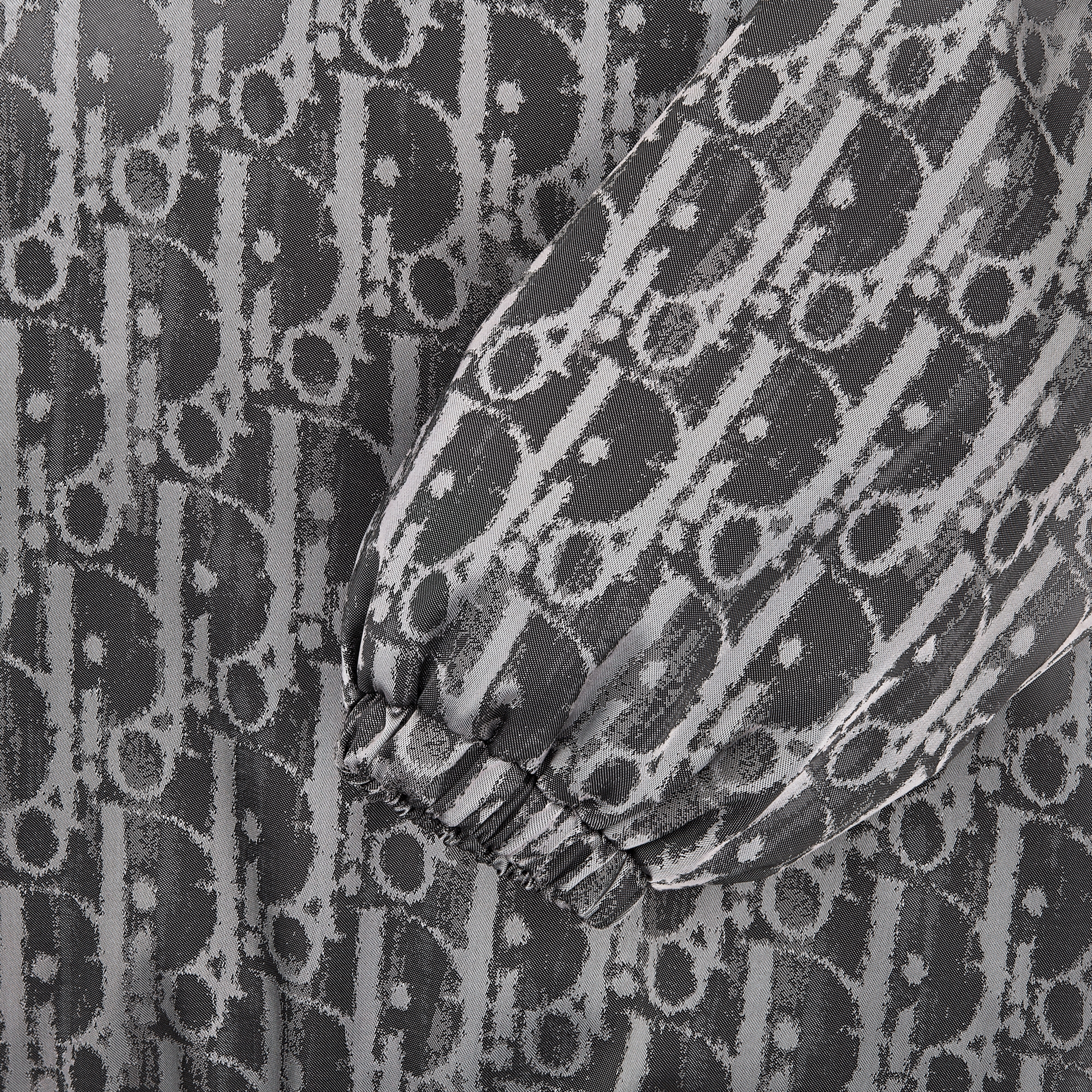 Veste coupe-vent à capuche bébé Toile technique déperlante jacquard Dior Oblique gris métallisé E09