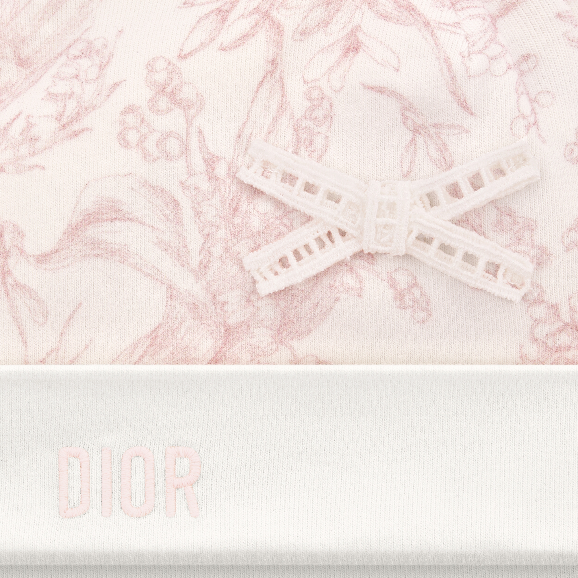 Newborn Gift Set Ivory Cotton Interlock with Pink Lily of the Valley Print E07