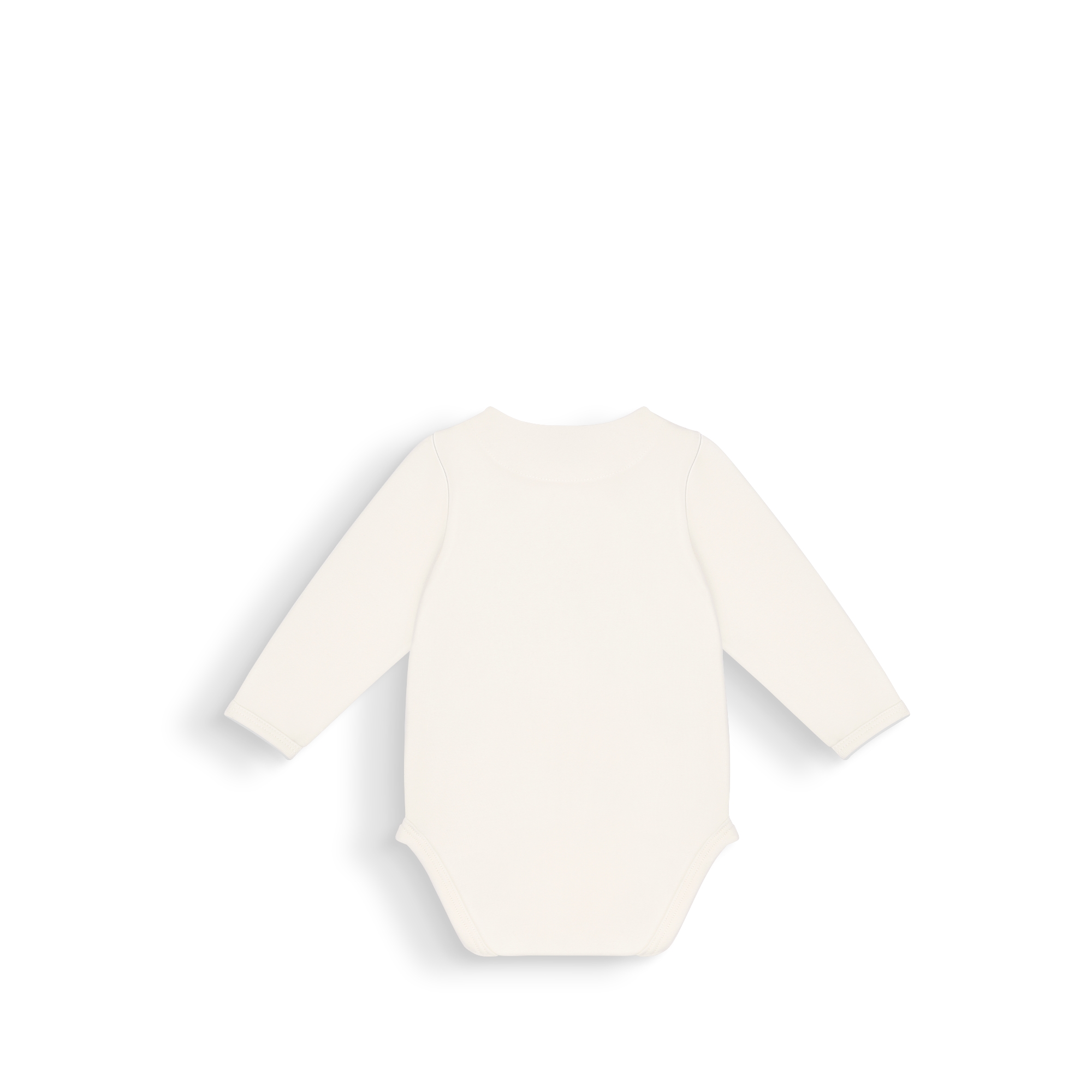 Gift Set with Three Long-Sleeved Onesies Ivory Cotton Interlock with Pink and Light Gray Lily of the Valley Print E07