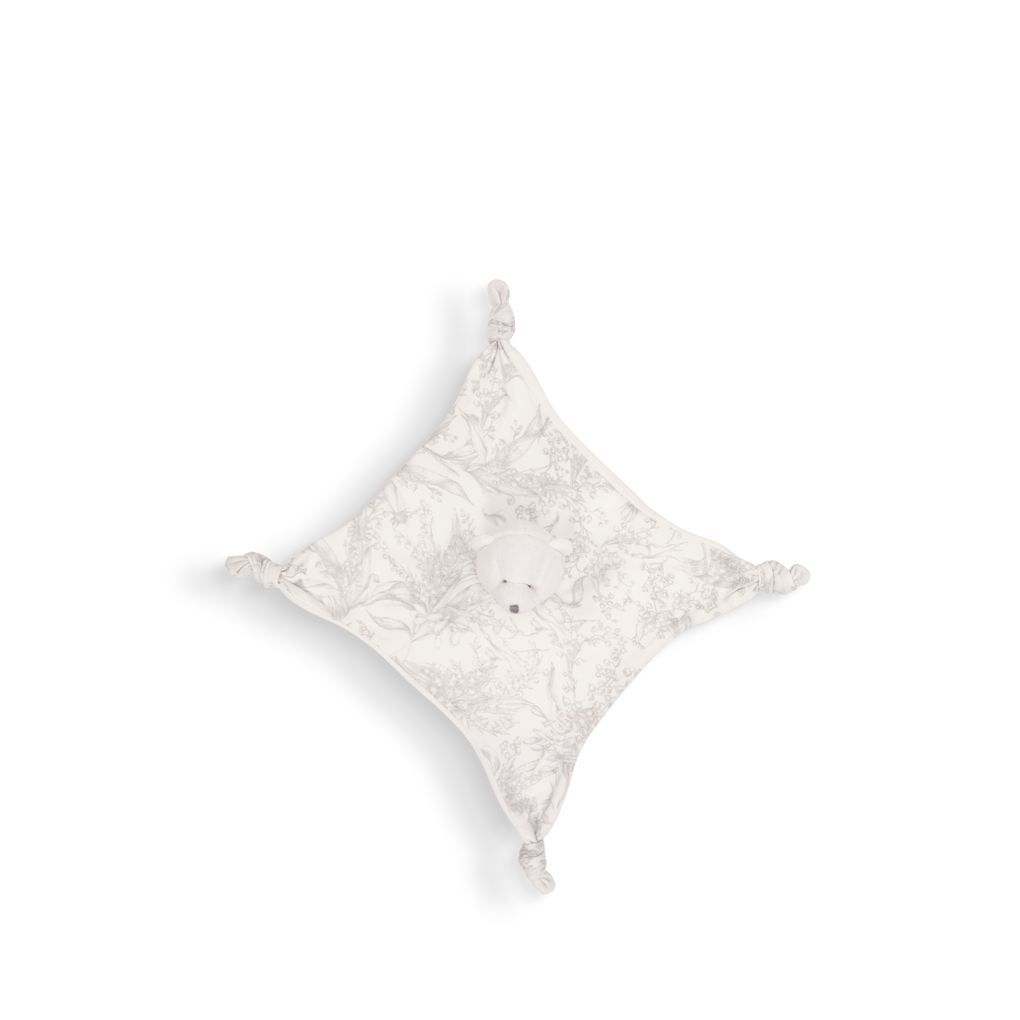 Geschenkset für Neugeborene Baumwoll-Interlock in Elfenbein mit Lily of the Valley Print in Hellgrau E05