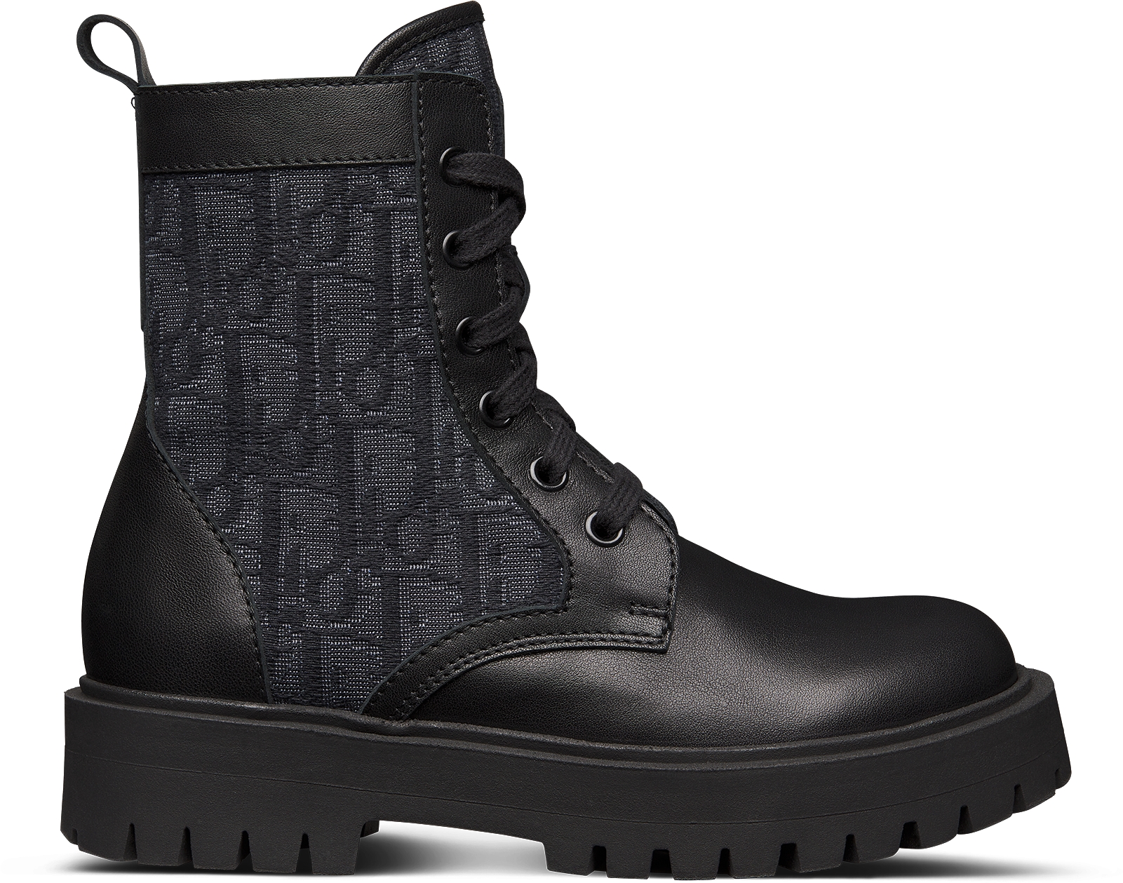 Kids Ankle Boot Black Smooth Calfskin and Dior Oblique Jacquard DIOR