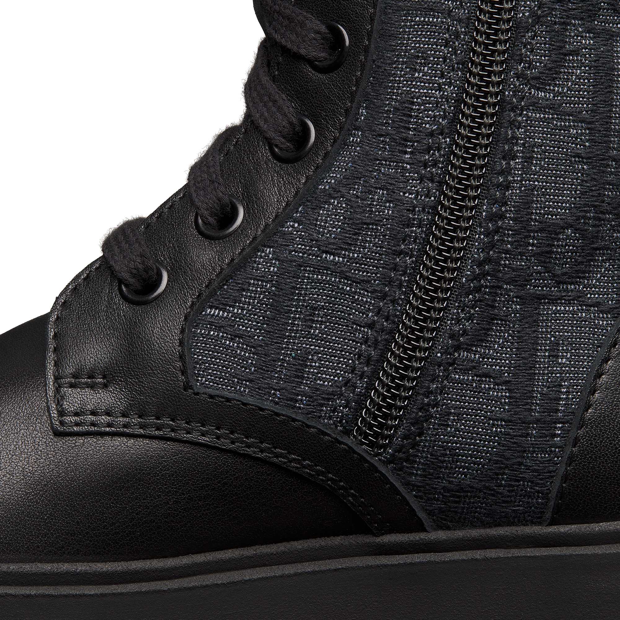 Kids' Ankle Boot Black Smooth Calfskin and Dior Oblique Jacquard E09