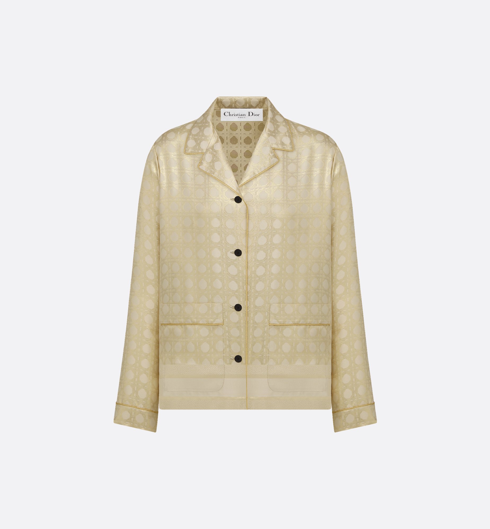 Dior Or Shirt White and Gold-Tone Silk Twill with Dior Dior Or Shirt White and Gold-Tone Silk Twill with Dior