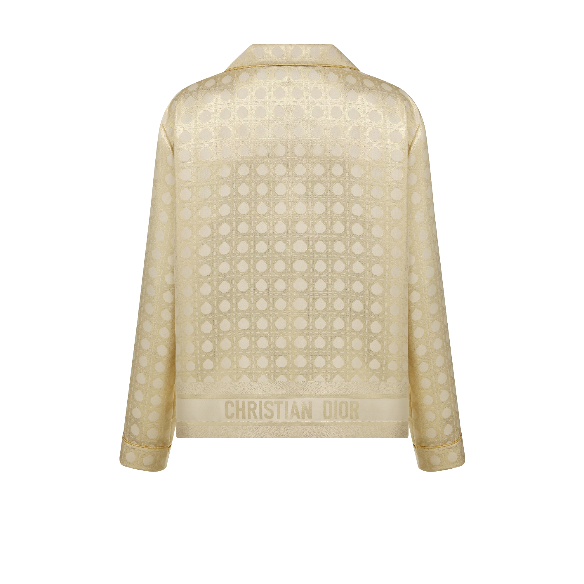 Dior Or Macrocannage Shirt Silk Twill with Gold-Tone Macrocannage Motif E08