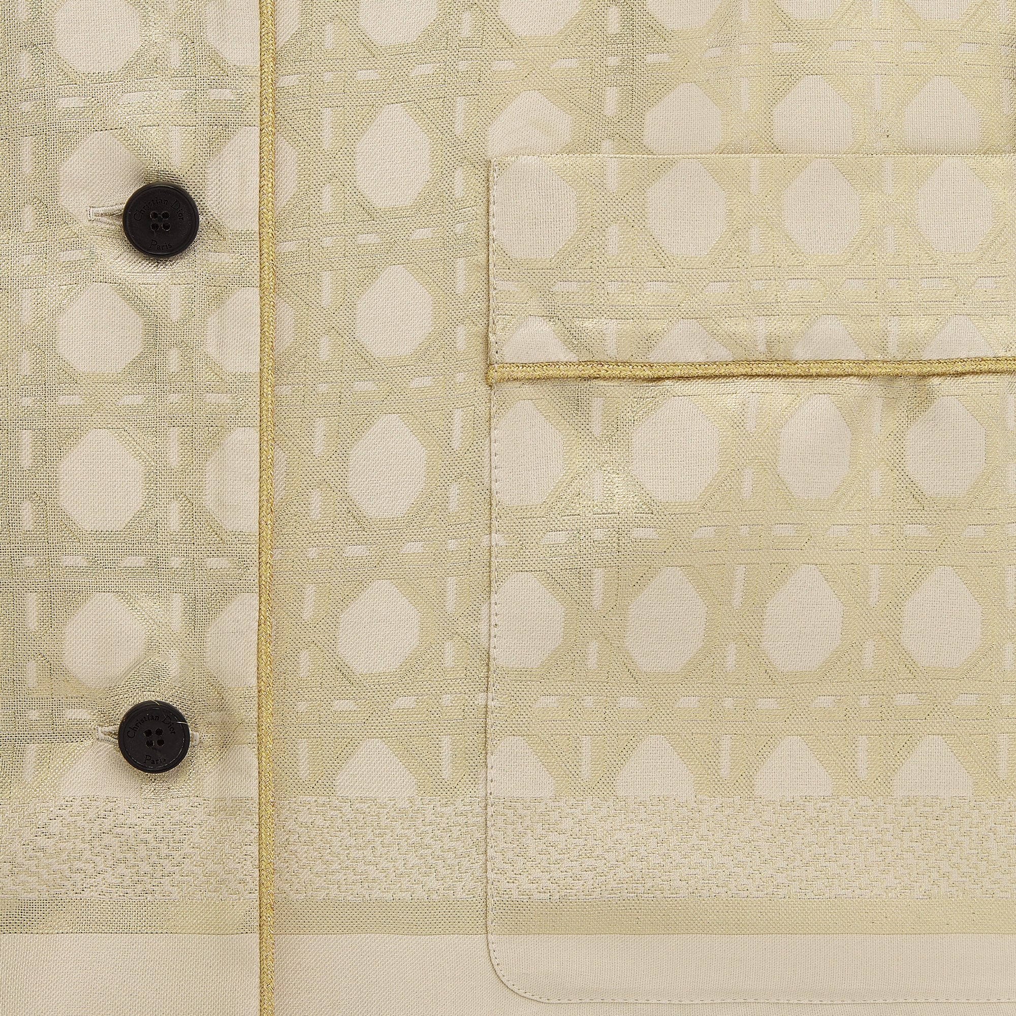 Dior Or Macrocannage Shirt Silk Twill with Gold-Tone Macrocannage Motif E09