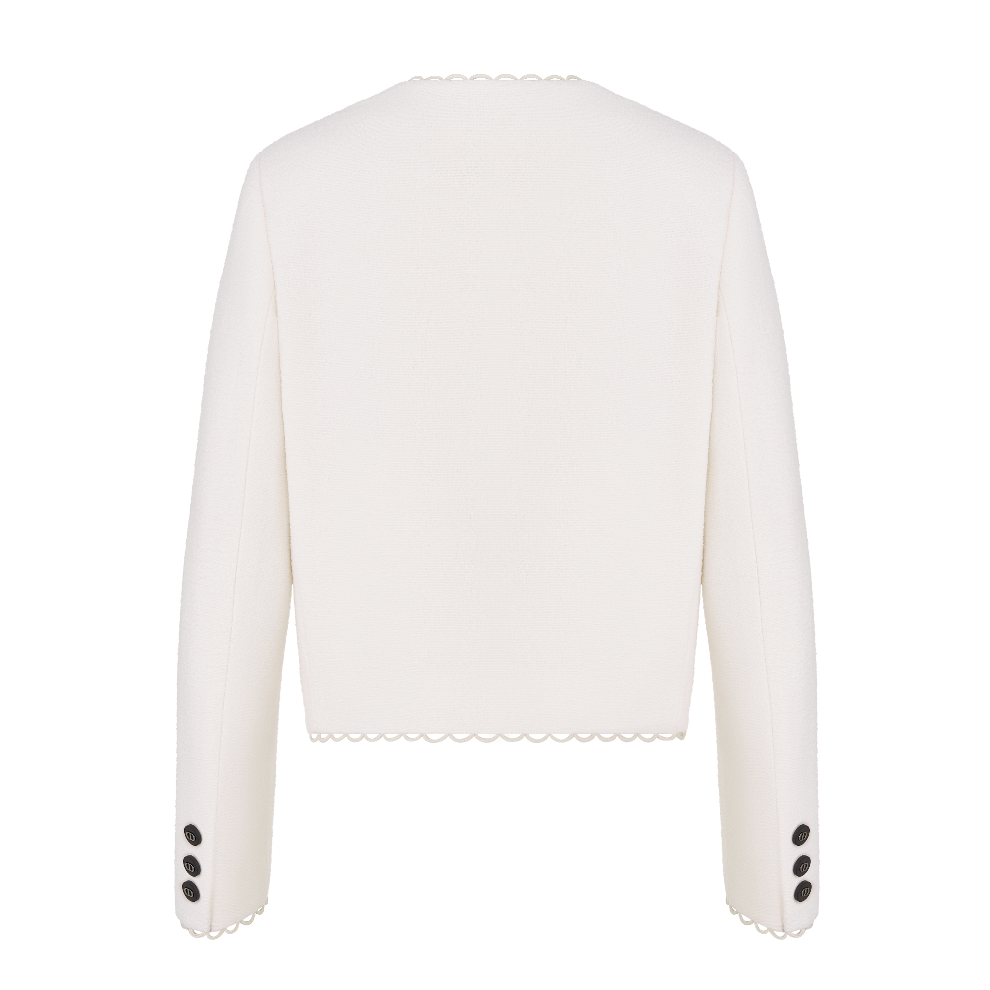 Chaqueta corta Buclé reversible de lana virgen crudo E08