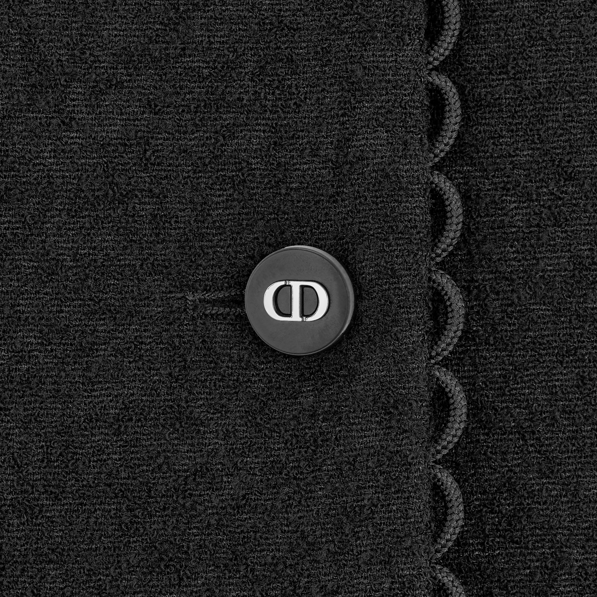 Cropped Jacket Black Double-Sided Virgin Wool Bouclé E09