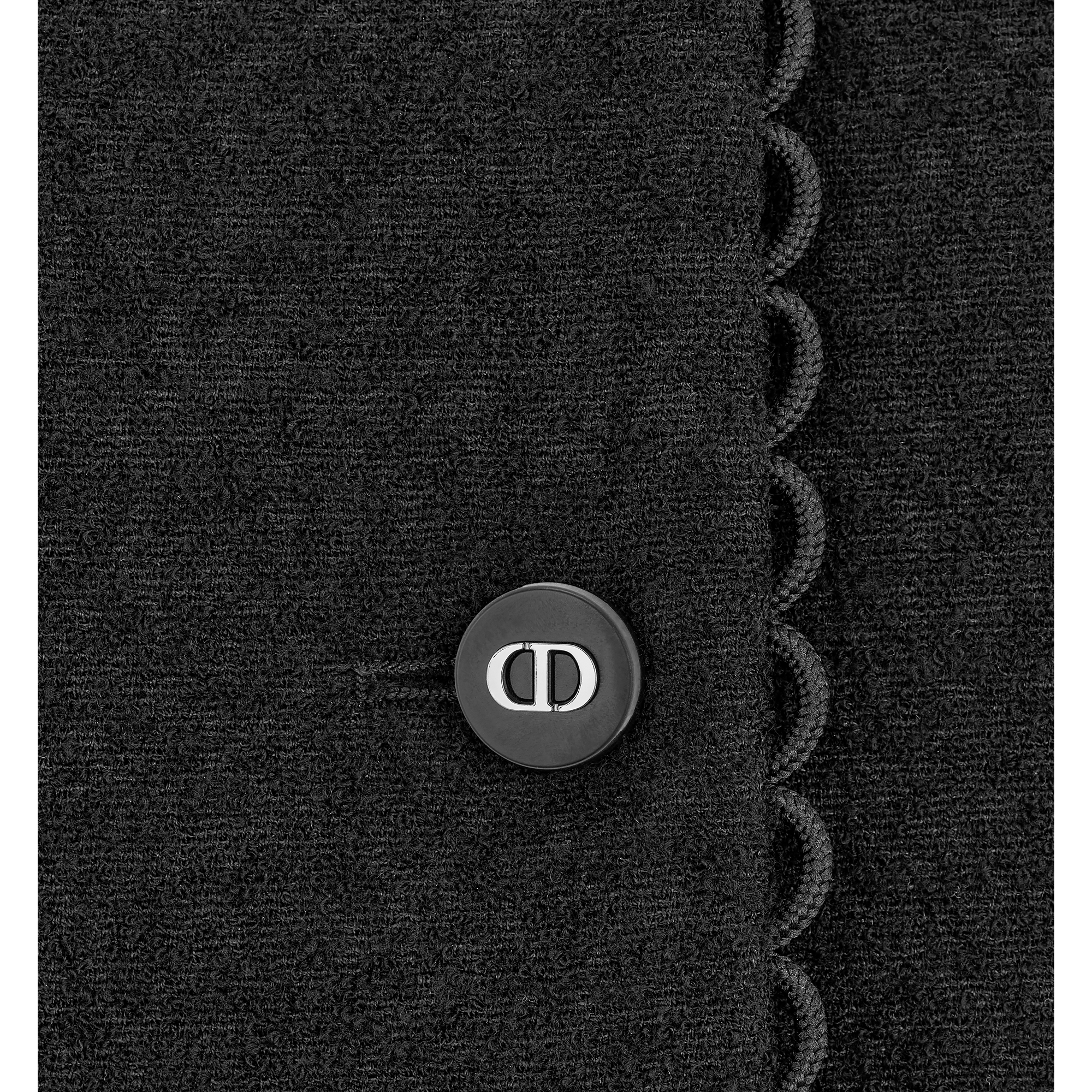 Cropped Jacket Black Double-Sided Virgin Wool Bouclé E09